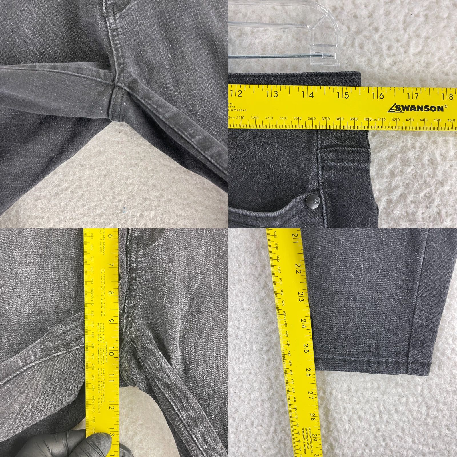 Denime Judy Blue Jeans Womens Size 29 Black Denim High-Rise Skinny Leg Casual Jeans Size 29" - 8 Thumbnail