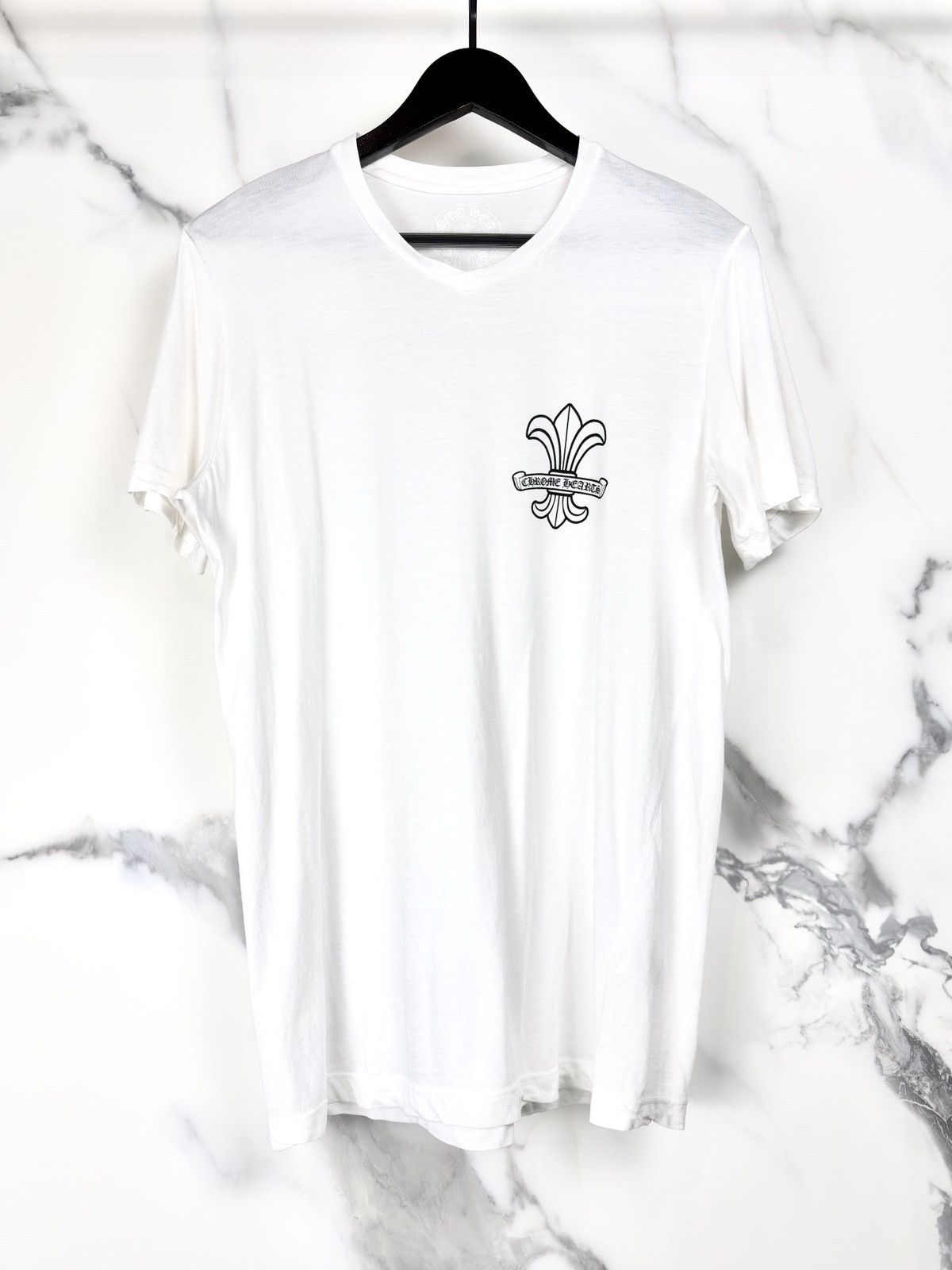 Chrome Hearts Chrome Hearts Gray V-Neck Short Sleeve T-Shirt | Grailed