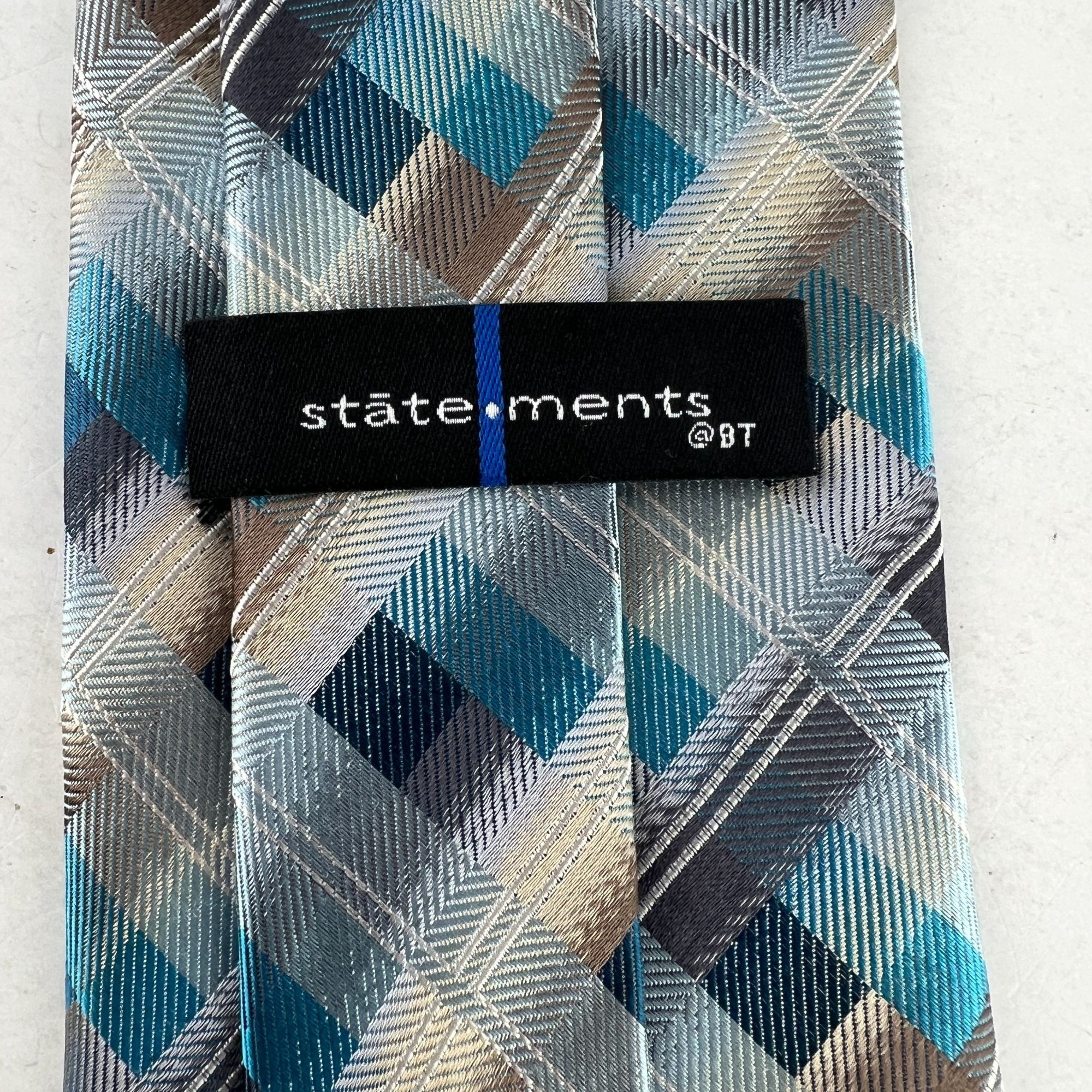 Other StateMents Blue Aqua Geometric Necktie Tie Size ONE SIZE - 4 Thumbnail