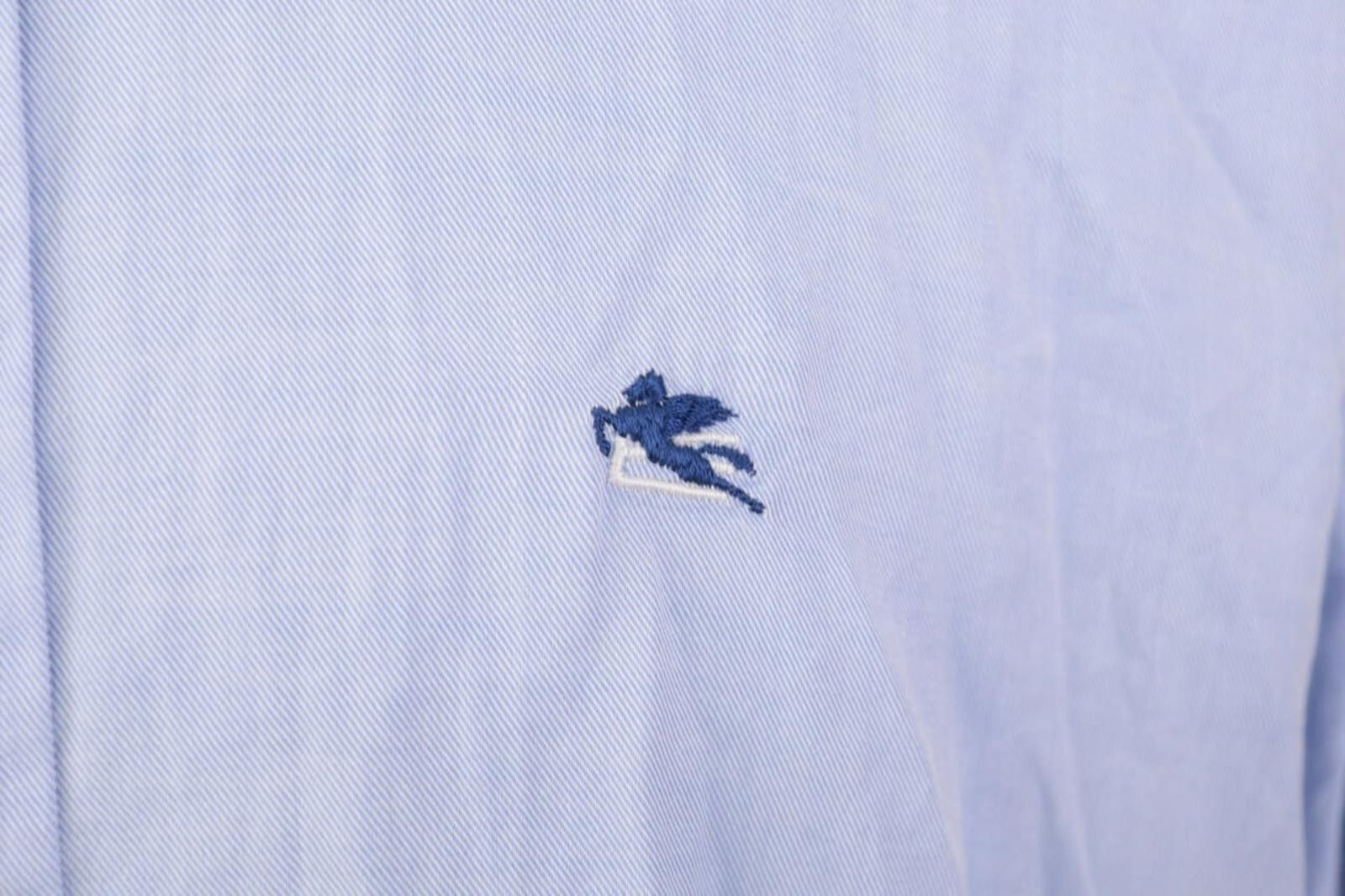 Etro Etro Milano Blue Formal Oxford Dress Shirt 44 Size US M / EU 48-50 / 2 - 2 Thumbnail
