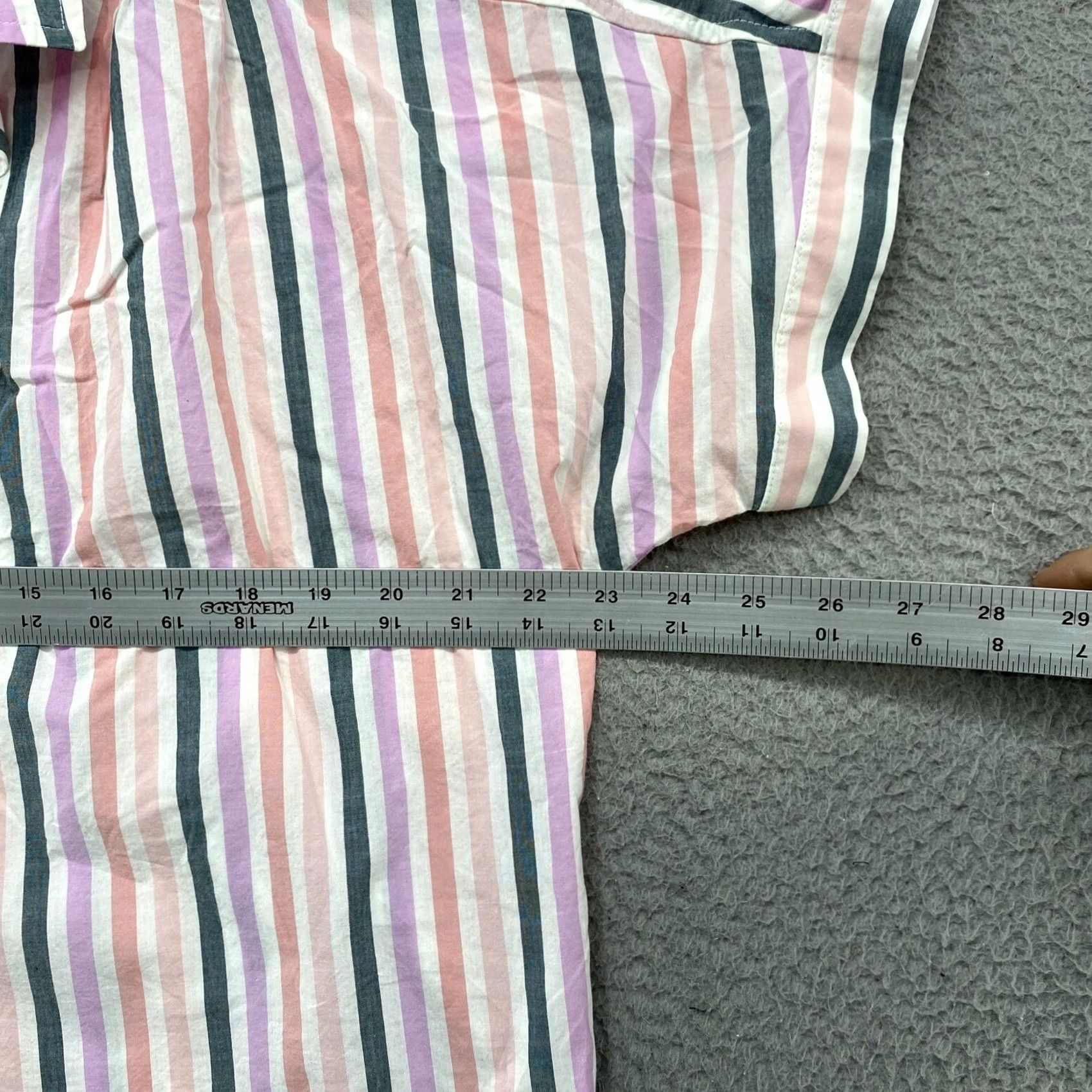 Vintage Universal Thread Womens Cropped Short Sleeve Collared Striped Shirt XL New Size XL / US 12-14 / IT 48-50 - 4 Thumbnail