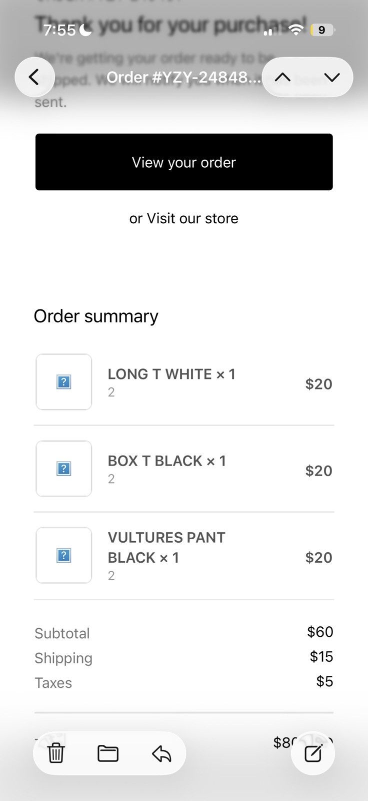 Kanye West Kanye West Vultures 1 Box Tee Shirt Black Size 2 Size US M / EU 48-50 / 2 - 9 Thumbnail