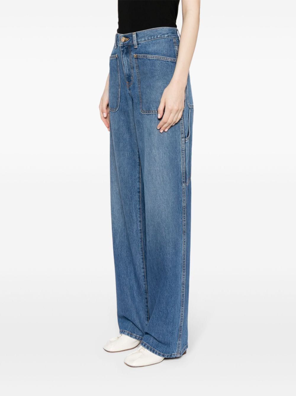 Tory Burch o1s22i1n1024 High-Waisted Cargo Style Jeans in Blue Size 26" / US 2 / IT 38 - 3 Thumbnail