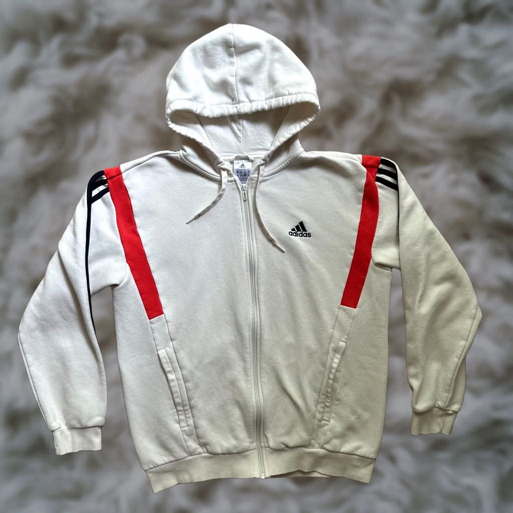 Adidas Adidas Hoodie Womens Medium Full Zip White Pockets Sweatshirt Size M / US 6-8 / IT 42-44 - 1 Thumbnail