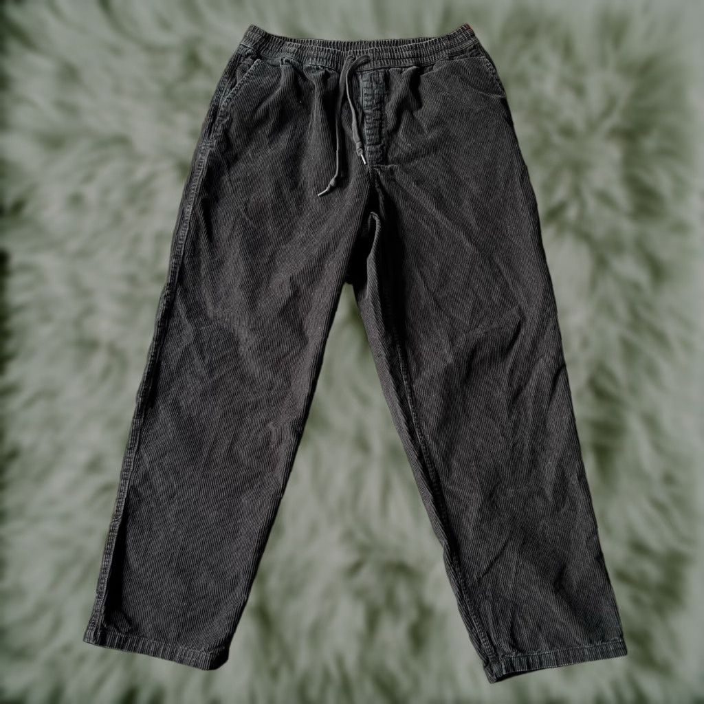 VANS Corduroy Pants Black Large Relaxed Tapered Fit Men's Casual - Main Image