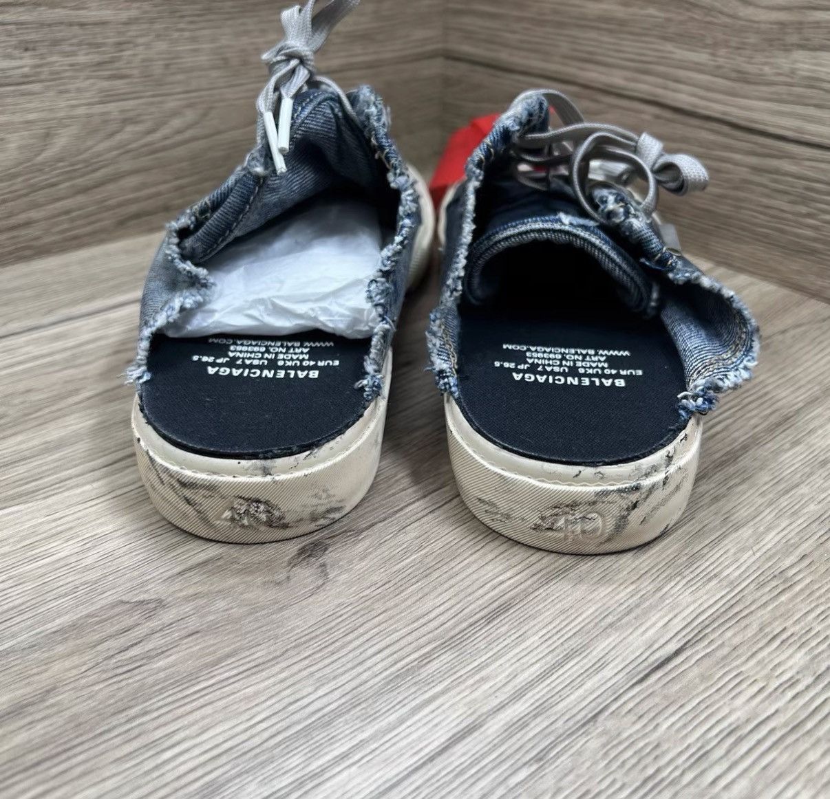 Balenciaga Balenciaga Paris Denim Mule Slides J41 Size US 7 / IT 37 - 4 Thumbnail
