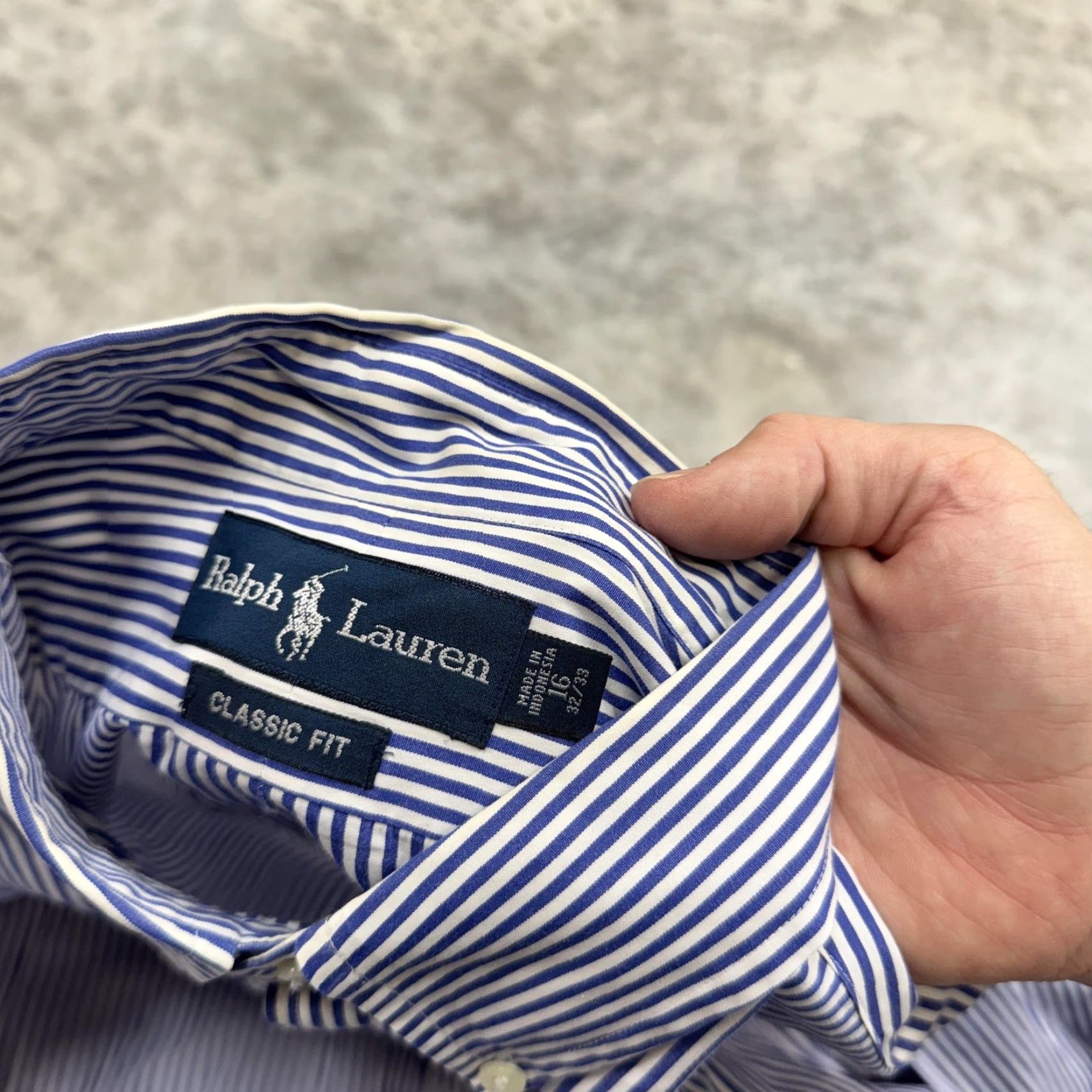 Ralph Lauren Ralph Lauren Shirt Mens L Blue White Striped Classic Fit Button-Down Logo Embroidered 16.5 35 Long Sleeve Button Up Size US L / EU 52-54 / 3 - 6 Thumbnail