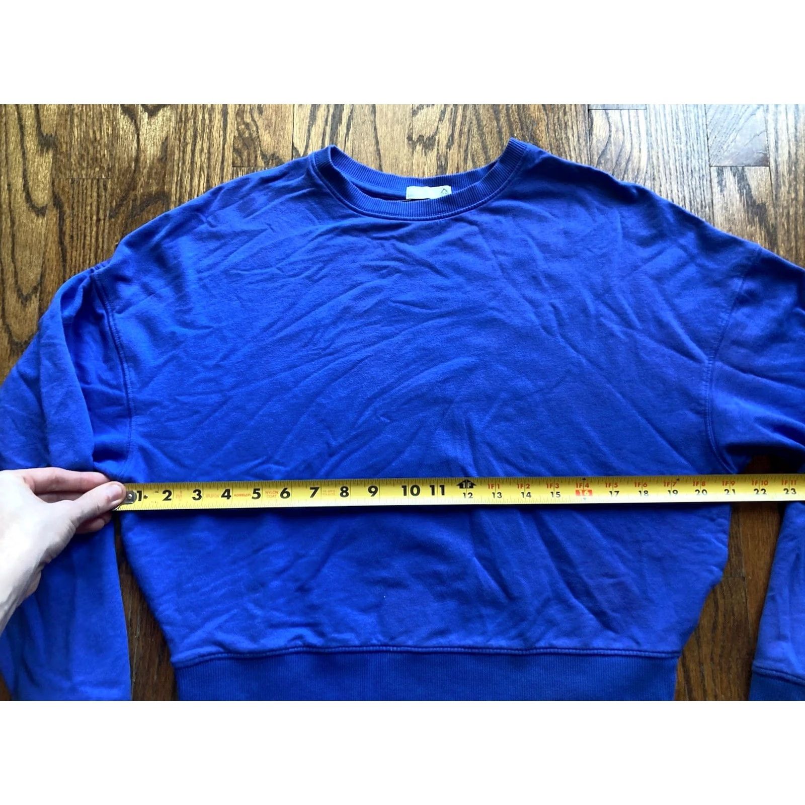 Vintage Tasc Sweatshirt Womens XS Blue Bamboo Blend Crewneck Open Bottom Pullover Casual Casual Workwear Size XS / US 0-2 / IT 36-38 - 5 Thumbnail