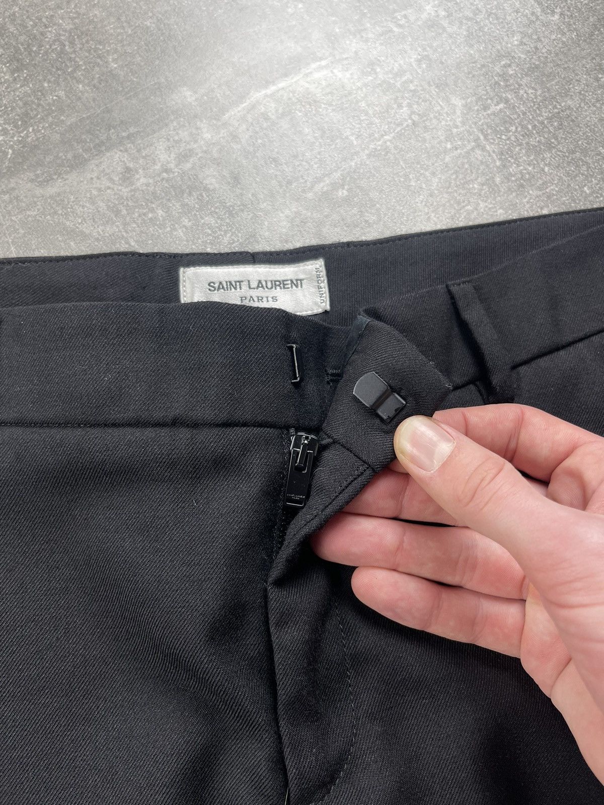 Saint Laurent Paris Saint Laurent Paris Uniform Slim Tapered Pants Black F38 S Size 40" / US 18 - 8 Thumbnail