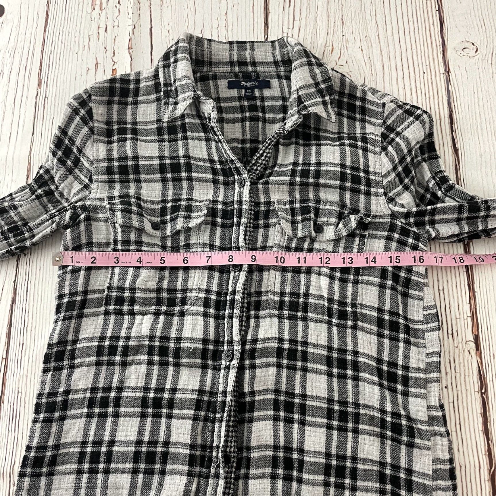 Madewell Madewell Plaid Flannel Button-Up Shirt Women XS Black White Multicolor Long Sleeve Adults Womens Size XS / US 0-2 / IT 36-38 - 6 Thumbnail