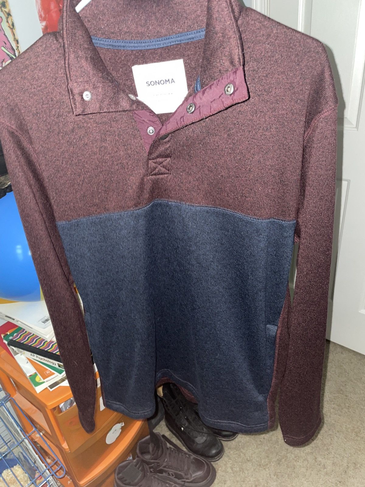 Sonoma × Vintage Black and Blue Collard Long Sleeve Size US M / EU 48-50 / 2 - 3 Thumbnail