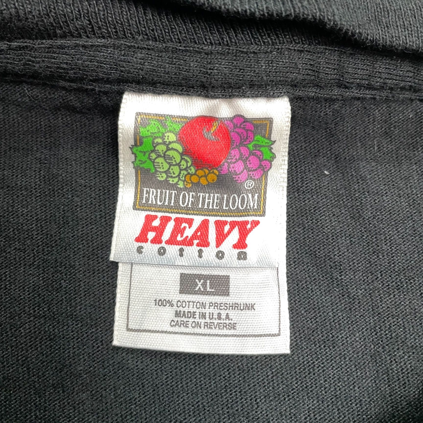 Fruit Of The Loom Fruit Of the Loom Heavy Cotton Graphic T-Shirt Mens XL Black Crew Preshrunk Tee Size US XL / EU 56 / 4 - 5 Thumbnail