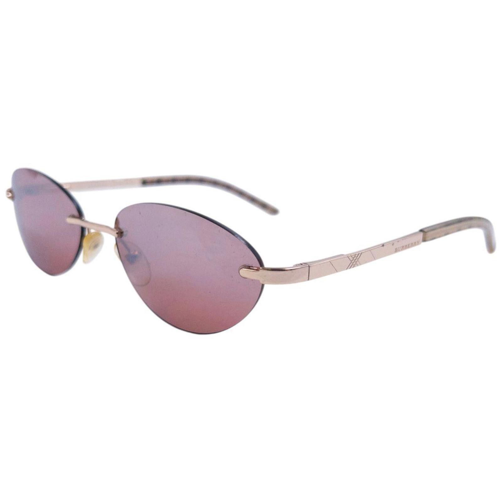 Burberry Vintage Burberry Nova Check Rimless Sunglasses Size ONE SIZE - 1 Thumbnail