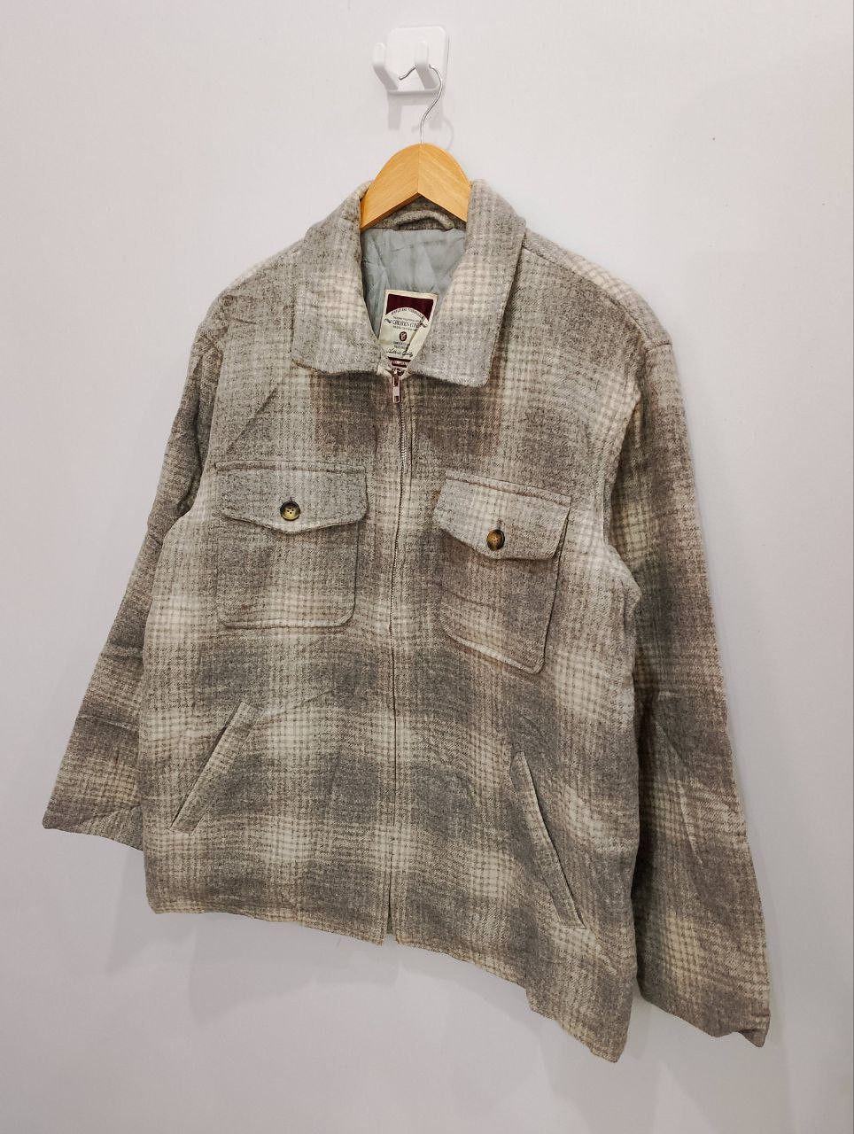 Vintage Vintage CREATION CUBE Cashmere Plaid Checked Jacket Size US L / EU 52-54 / 3 - 3 Thumbnail