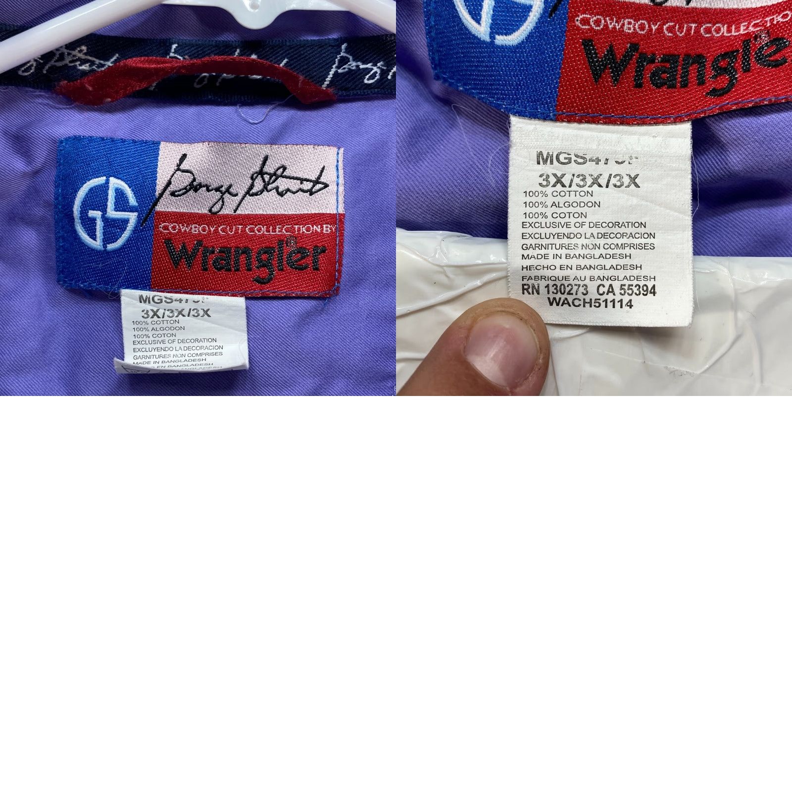 Wrangler VINTAGE George Strait Wrangler Cowboy Cut Western Shirt Long Sleeve Purple Mens 3XL Size US XXL / EU 58 / 5 - 8 Thumbnail