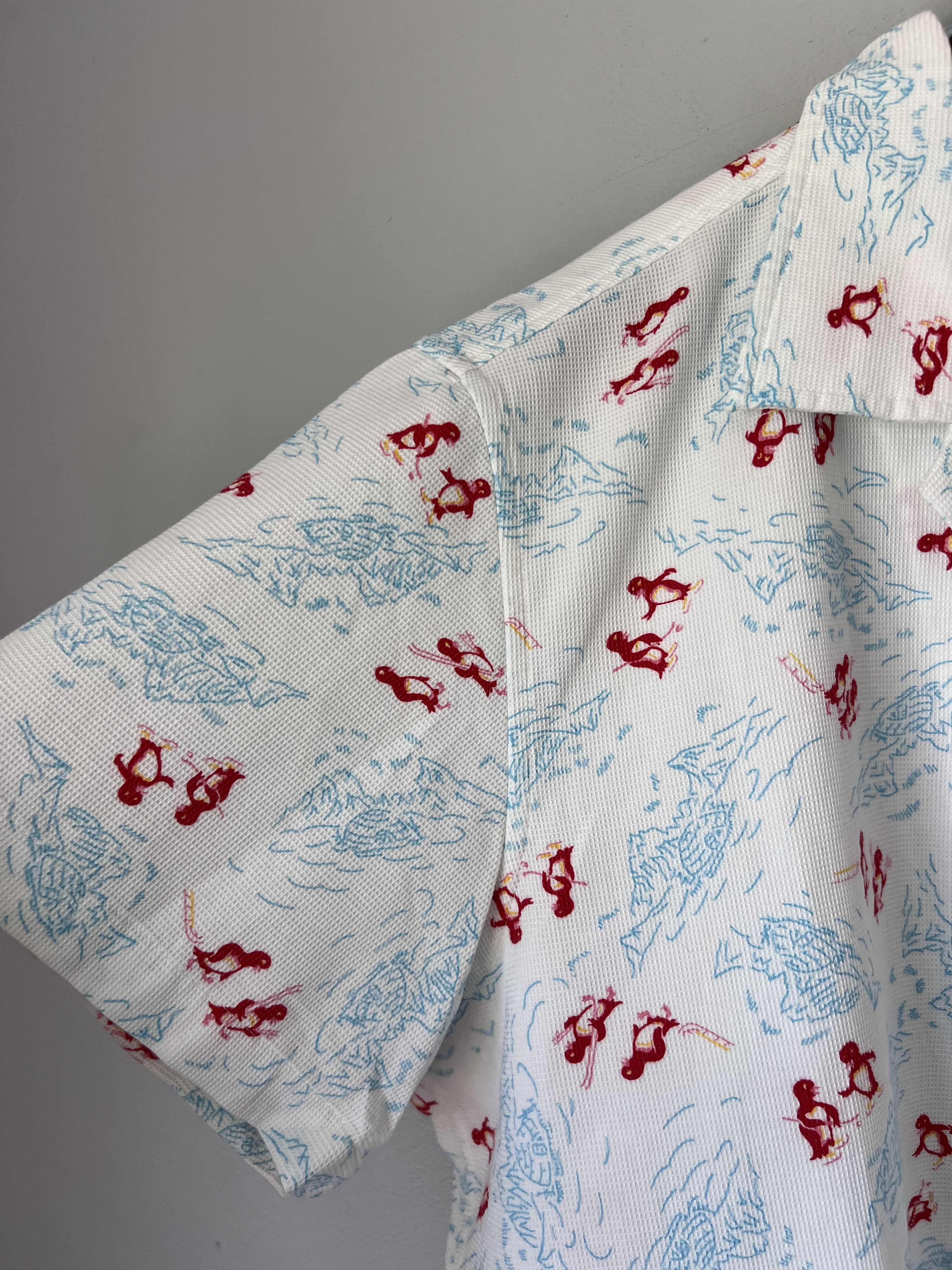 Bode Bode Skiing Penguins Button Up Shirt in White Size US XL / EU 56 / 4 - 4 Thumbnail