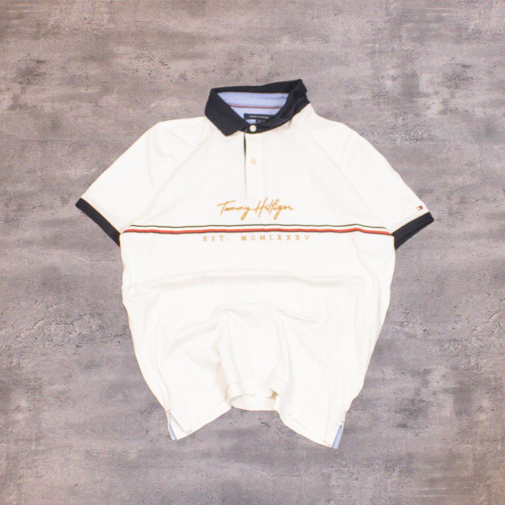 Tommy Hilfiger Vintage VTG Y2K 2000's 00's Tommy Hilfiger White Polo Shirt Size US M / EU 48-50 / 2 - 1 Thumbnail