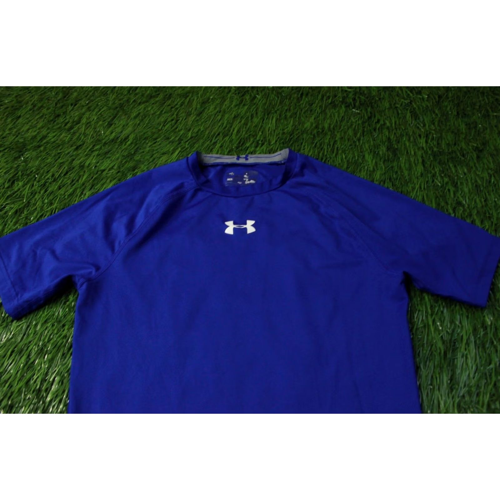Under Armour Under Armour HeatGear Original 2013 Training Compression Shirt Jersey M Men Blue and Gray Short Sleeve Crew Neck 64 cm 40 cm Length Pit to Pit Size US M / EU 48-50 / 2 - 3 Thumbnail