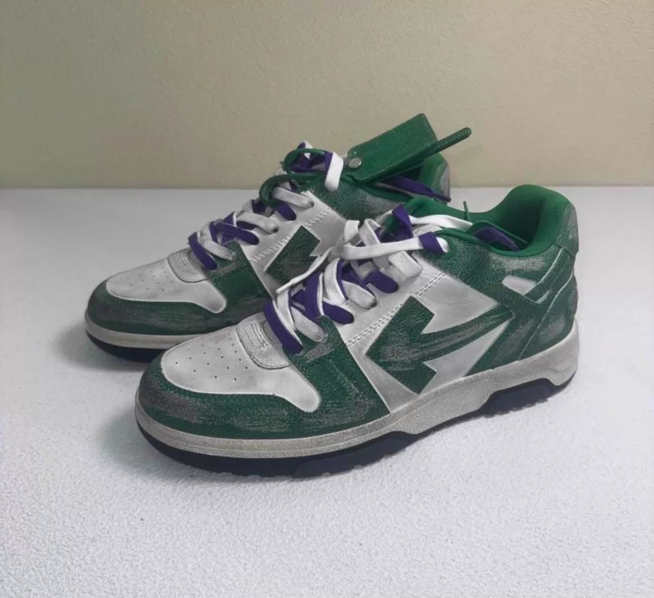Off-White OFF-WHITE OOO Thick Sole Distressed Low Top Wht/Green Size US 9 / EU 42 - 1 Thumbnail