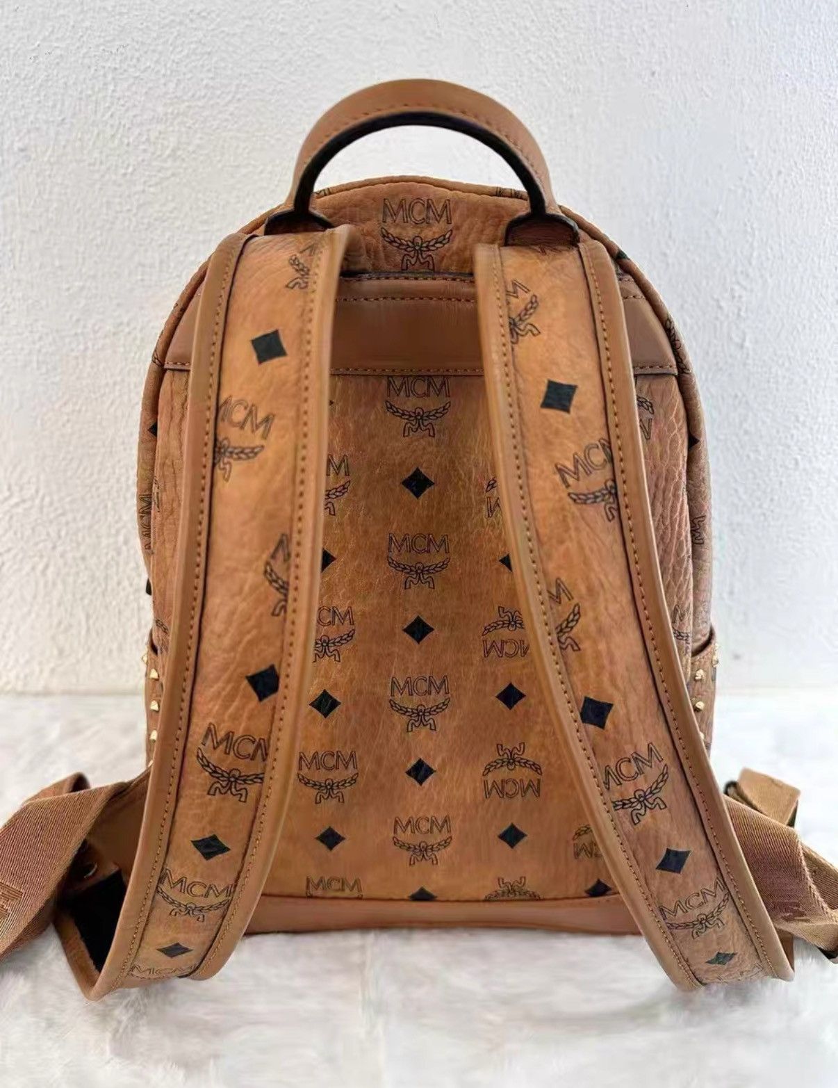 MCM MCM backpack in cognac classic monogram pattern J38 Size ONE SIZE - 2 Thumbnail