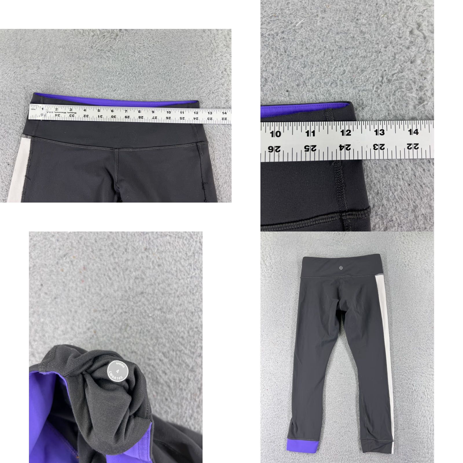 Lululemon Lululemon Womens Pants Cropped Activewear Yoga 4 Gray Purple Stretch Athleisure 24 Inch Size 27" / US 4 / IT 40 - 8 Thumbnail