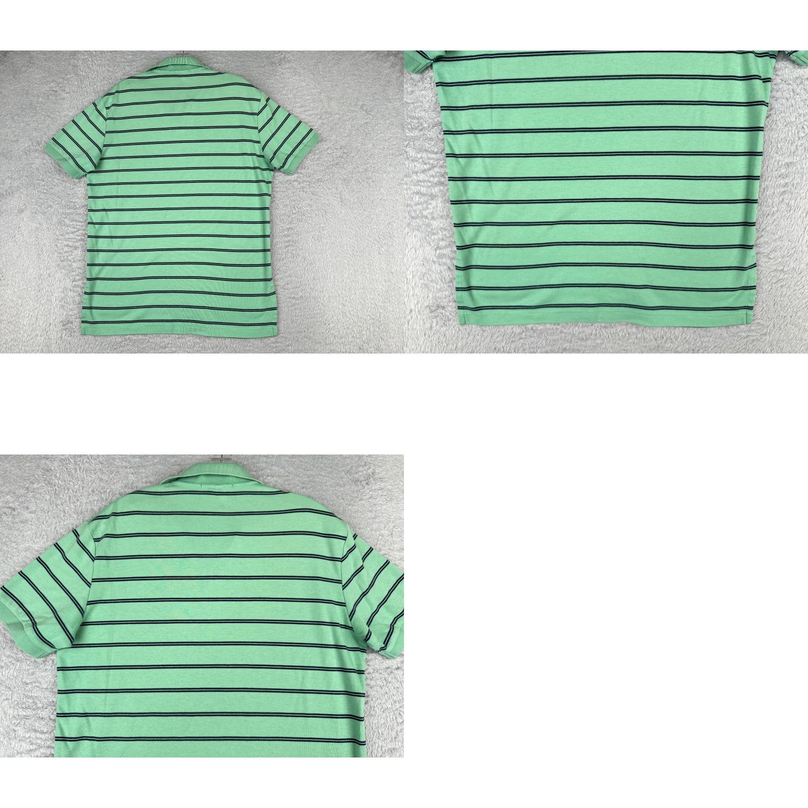 Ralph Lauren VINTAGE Ralph Lauren Polo Shirt Adult Medium Green Stripe 100% Cotton Jersey Short Sleeve Mens Polo Shirt, Green, Striped, 90s Theme Size US M / EU 48-50 / 2 - 9 Thumbnail