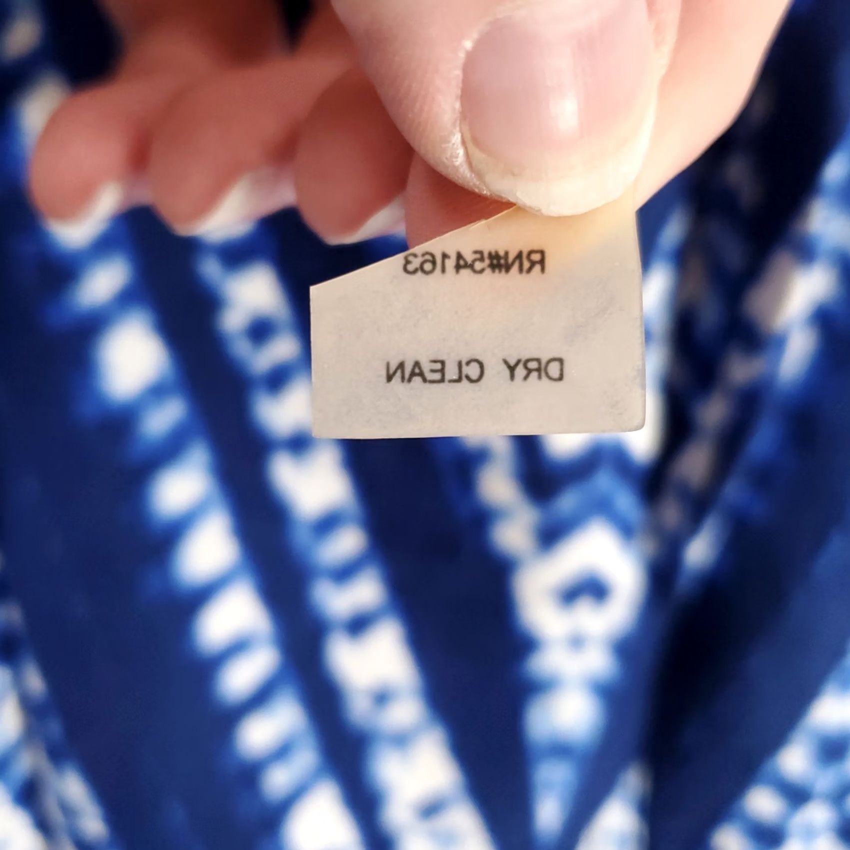 Calvin Klein Calvin Klein Linen Dress Womens Size 16 Blue White Zig Zag Tie Dye Lined Dress Size XXL / US 16-18 / IT 52-54 - 6 Thumbnail