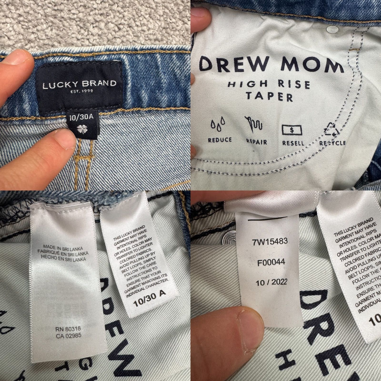 Lucky Brand Lucky Brand Drew Mom High Rise Taper Distressed Button Fly Denim Jeans Womens 10 Blue 90s City Classic Streetwear Mens Size 32" / US 10 / IT 46 - 8 Thumbnail