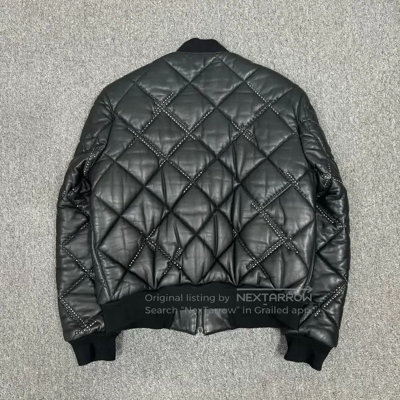 Versace Versace Black diamond rivet full leather down jacket jacke Size US M / EU 48-50 / 2 - 2 Thumbnail