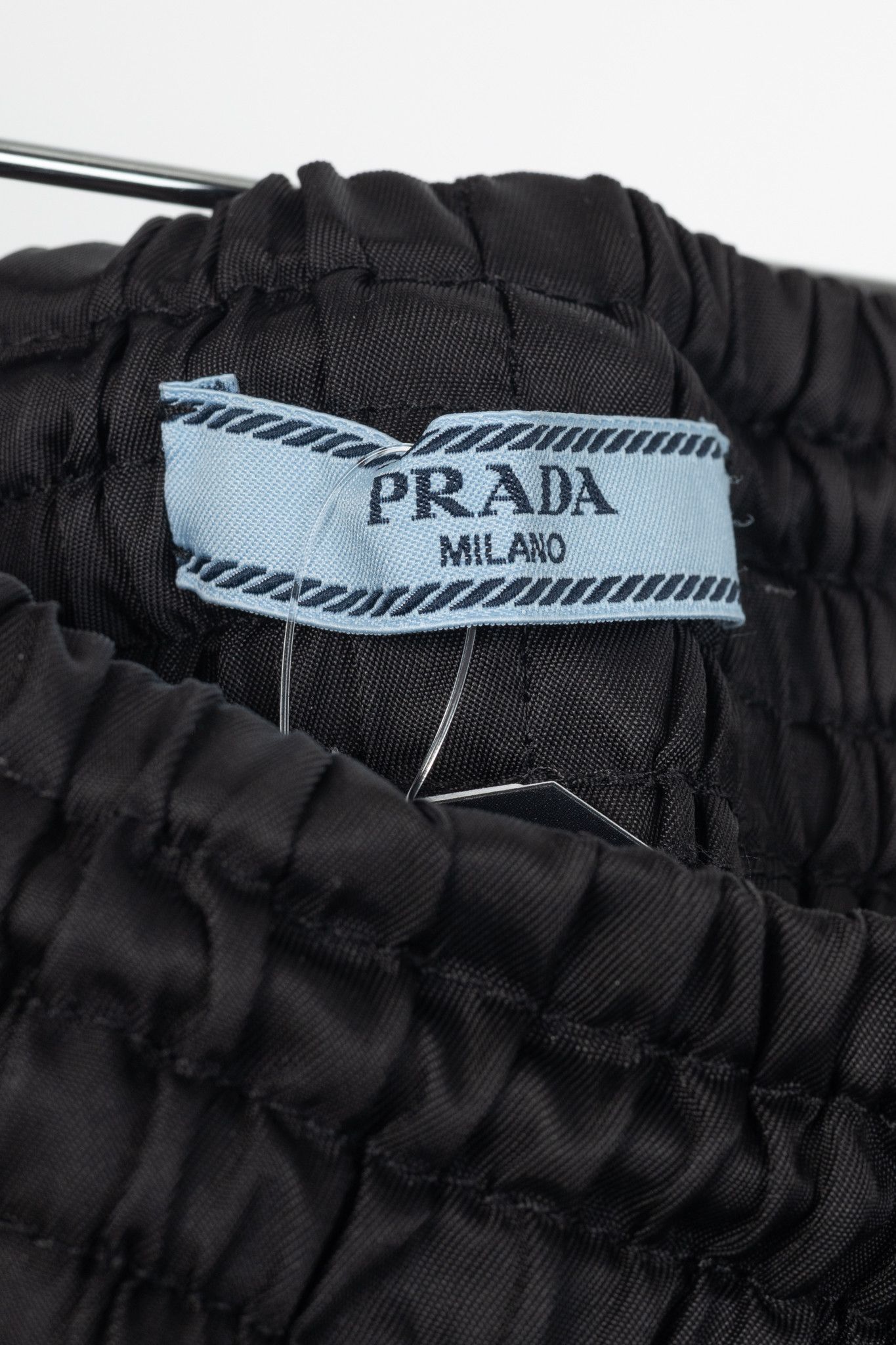 Prada Prada Black Nylon Side-Stripe Logo Drawstring Shorts Size 27" / US 4 / IT 40 - 6 Thumbnail