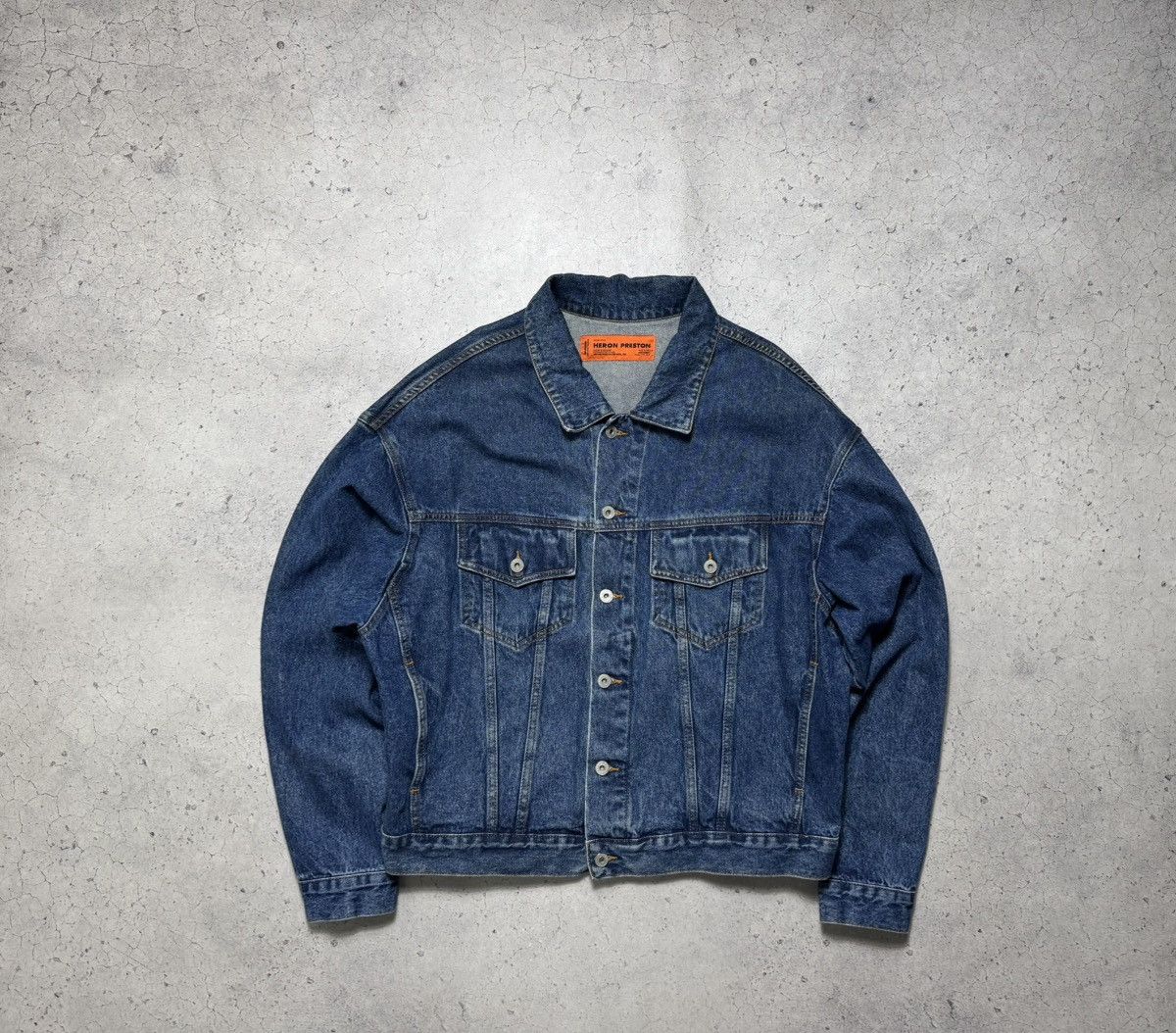 Heron Preston Heron Preston Big Logo Denim Bomber Jacket Size M Luxury Size US M / EU 48-50 / 2 - 2 Thumbnail