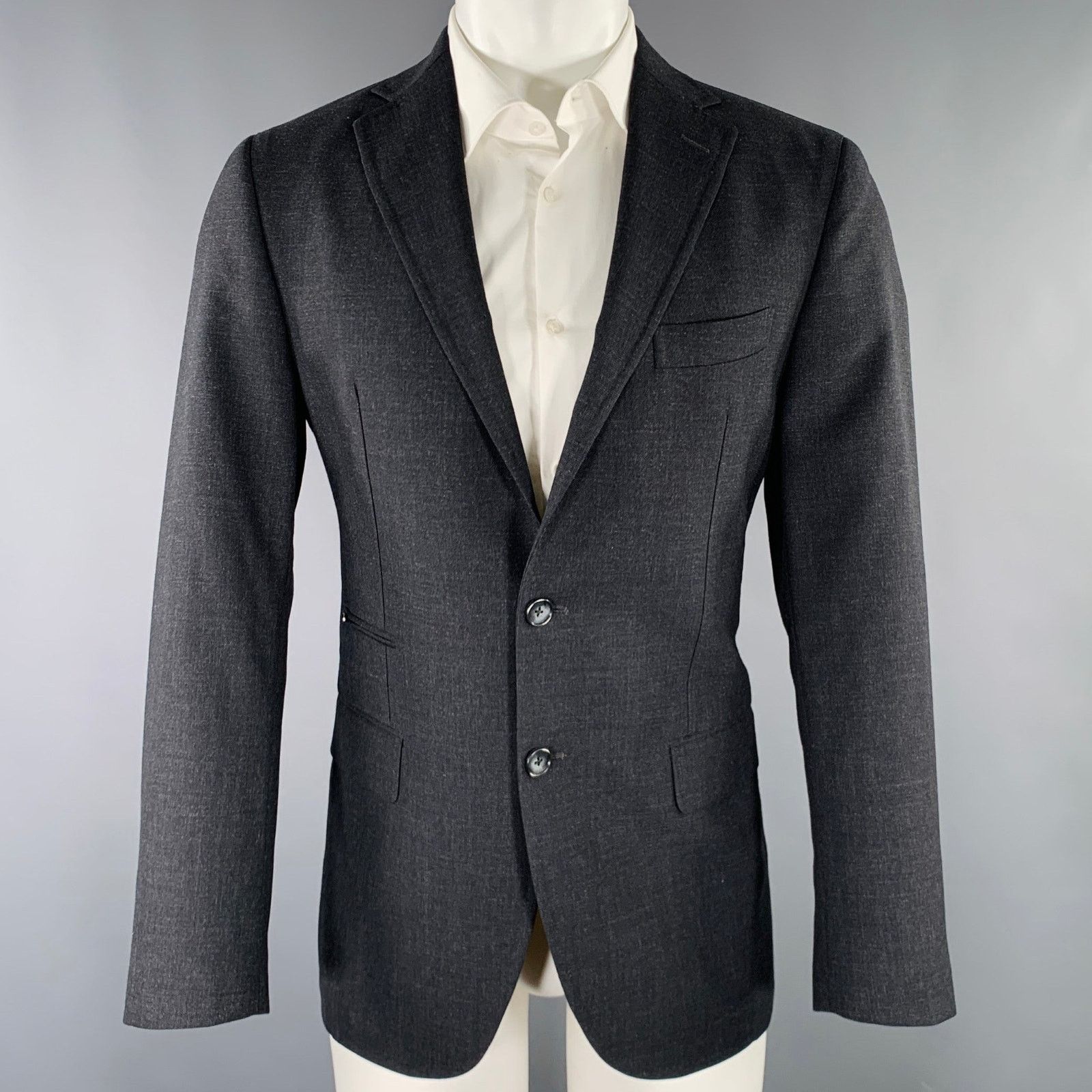 Other MAGARI Size 40 Grey Charcoal Virgin Wool Sport Coat Size 40R - 1 Thumbnail