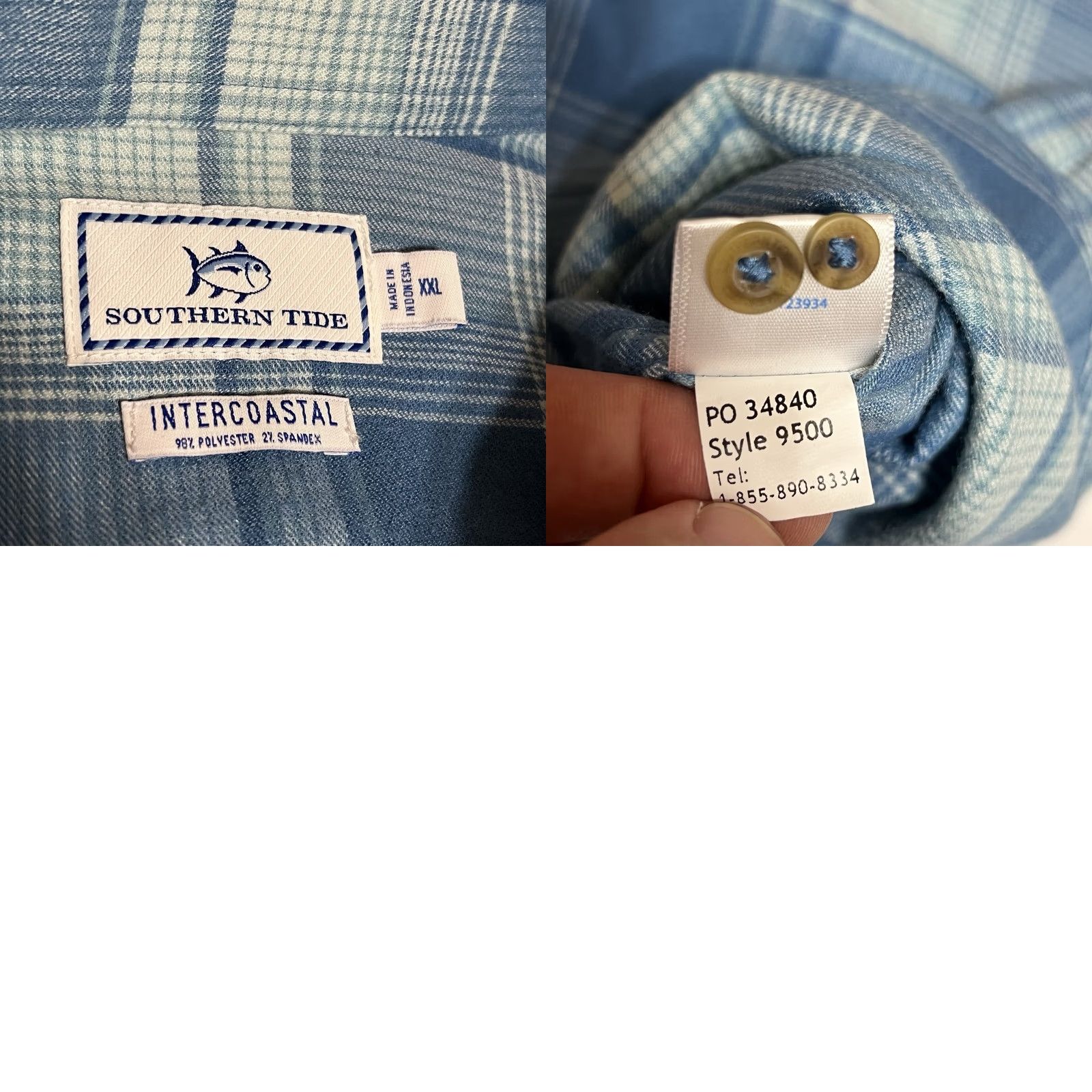 Southern Tide Southern Tide Shirt Men XXL Blue Plaid L/S Button-Down Size US XXL / EU 58 / 5 - 8 Thumbnail