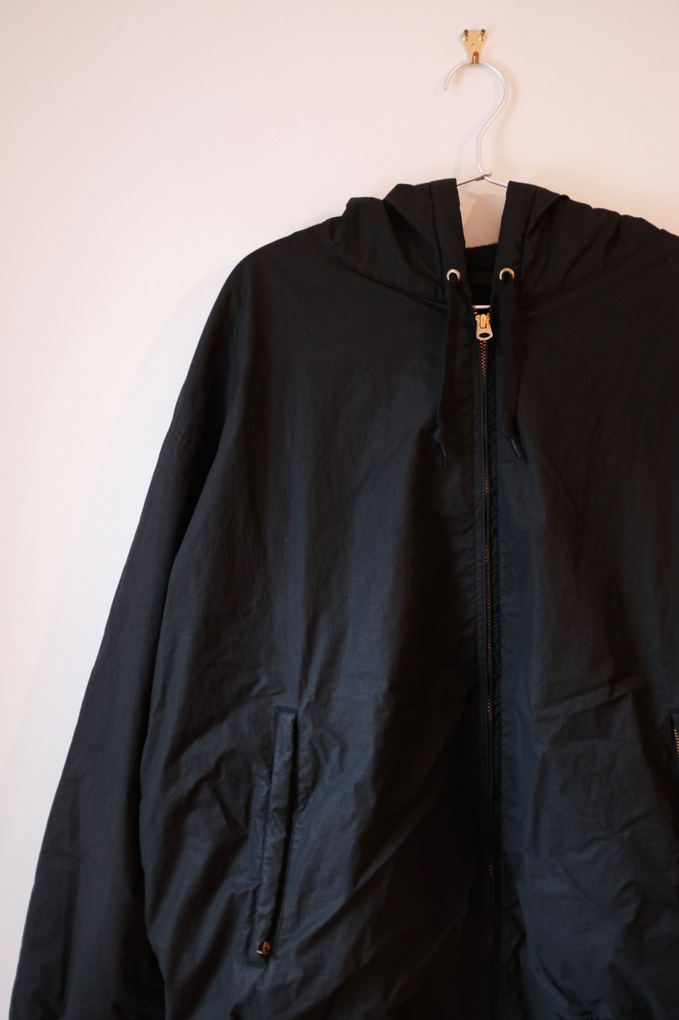 Comoli Cotton Nylon Zip Parka, Black Size US M / EU 48-50 / 2 - 2 Thumbnail