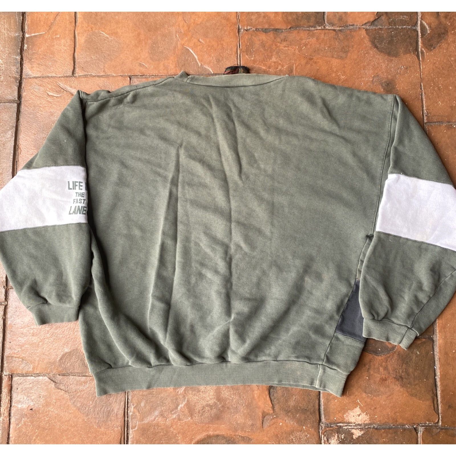 Alife VINTAGE 80s Operator Life In The Fast Lane Crewneck Sweatshirt XL Army Shirt Mens Green Size US XL / EU 56 / 4 - 3 Thumbnail