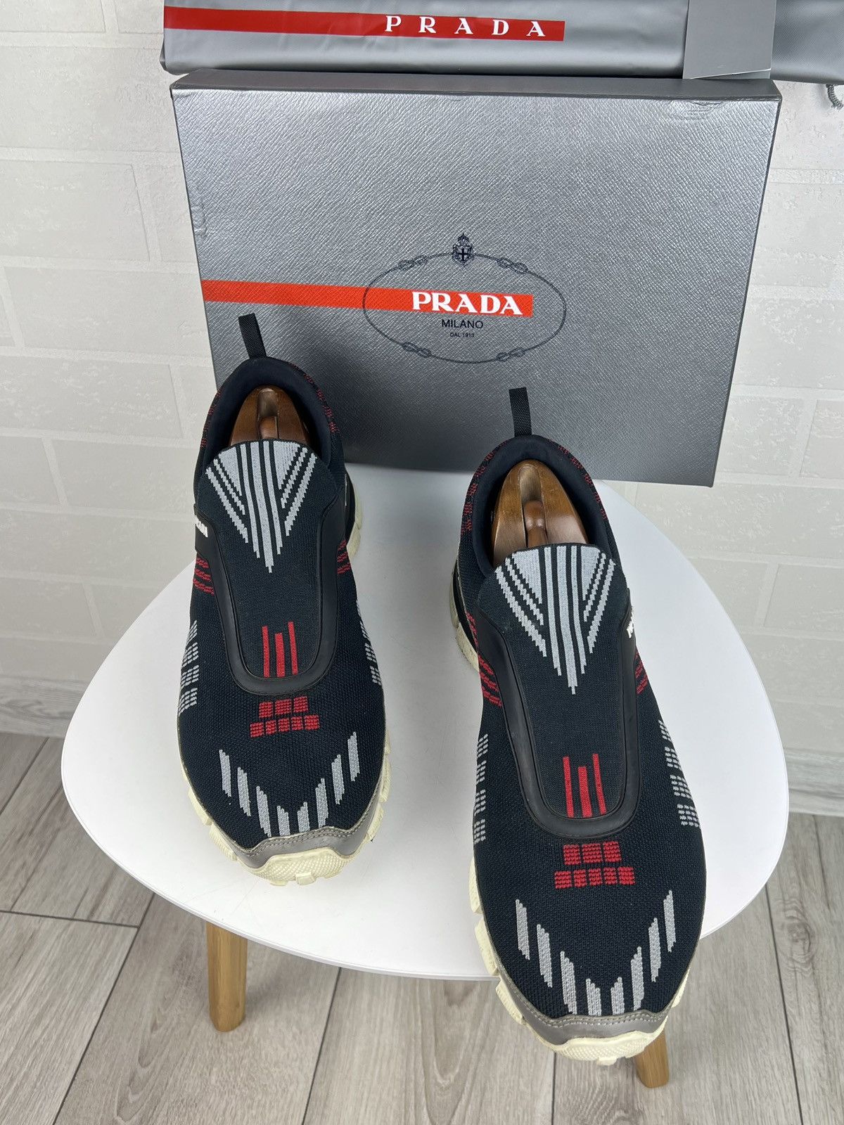 Prada PRADA MILANO Sneakers Low Top CROSSECTION Knit Pattern Shoes Size US 12 / EU 45 - 3 Thumbnail