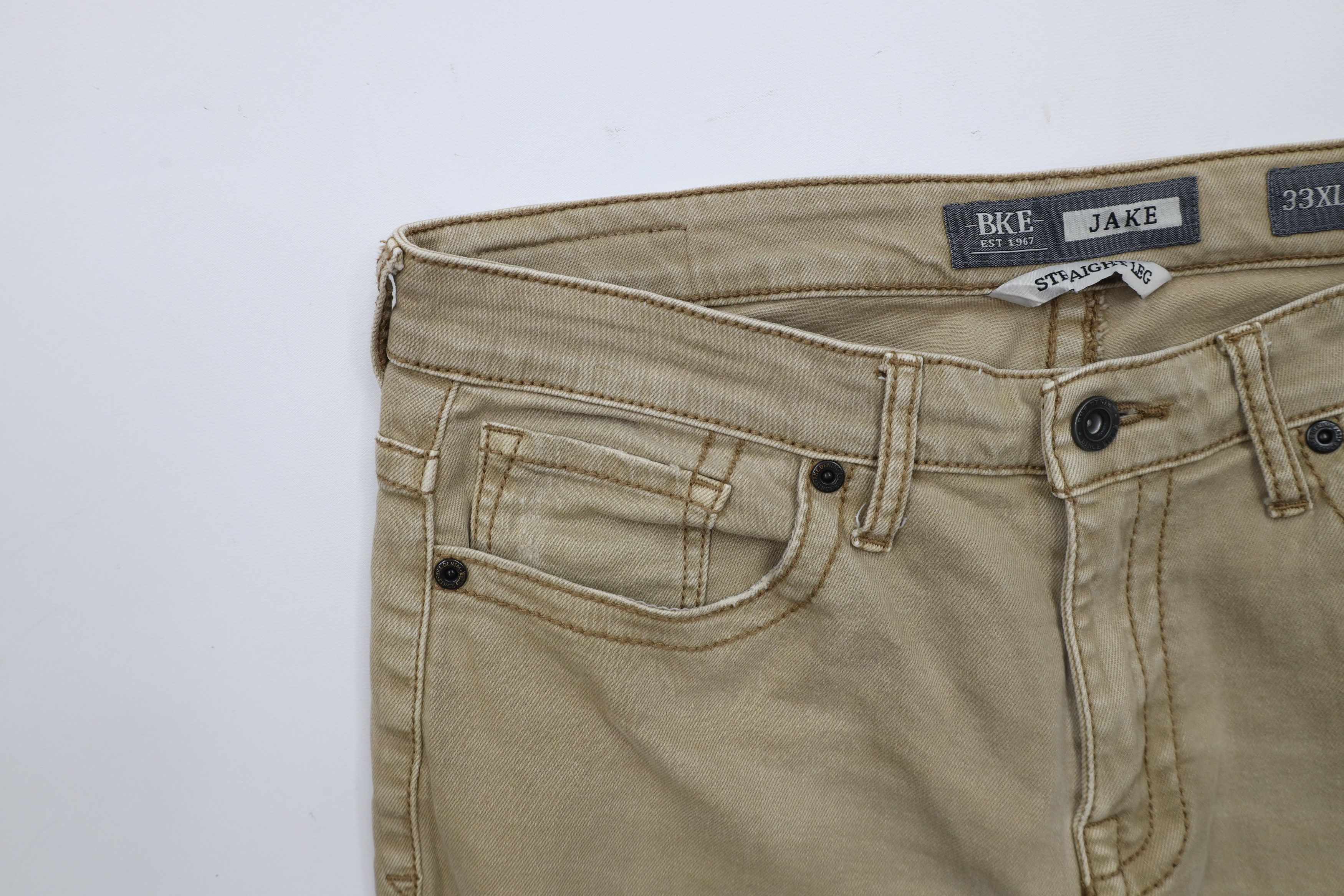 BKE × Vintage Buckle BKE Stitch Stretch Straight Leg Denim Jeans Beige Size US 33 - 6 Thumbnail