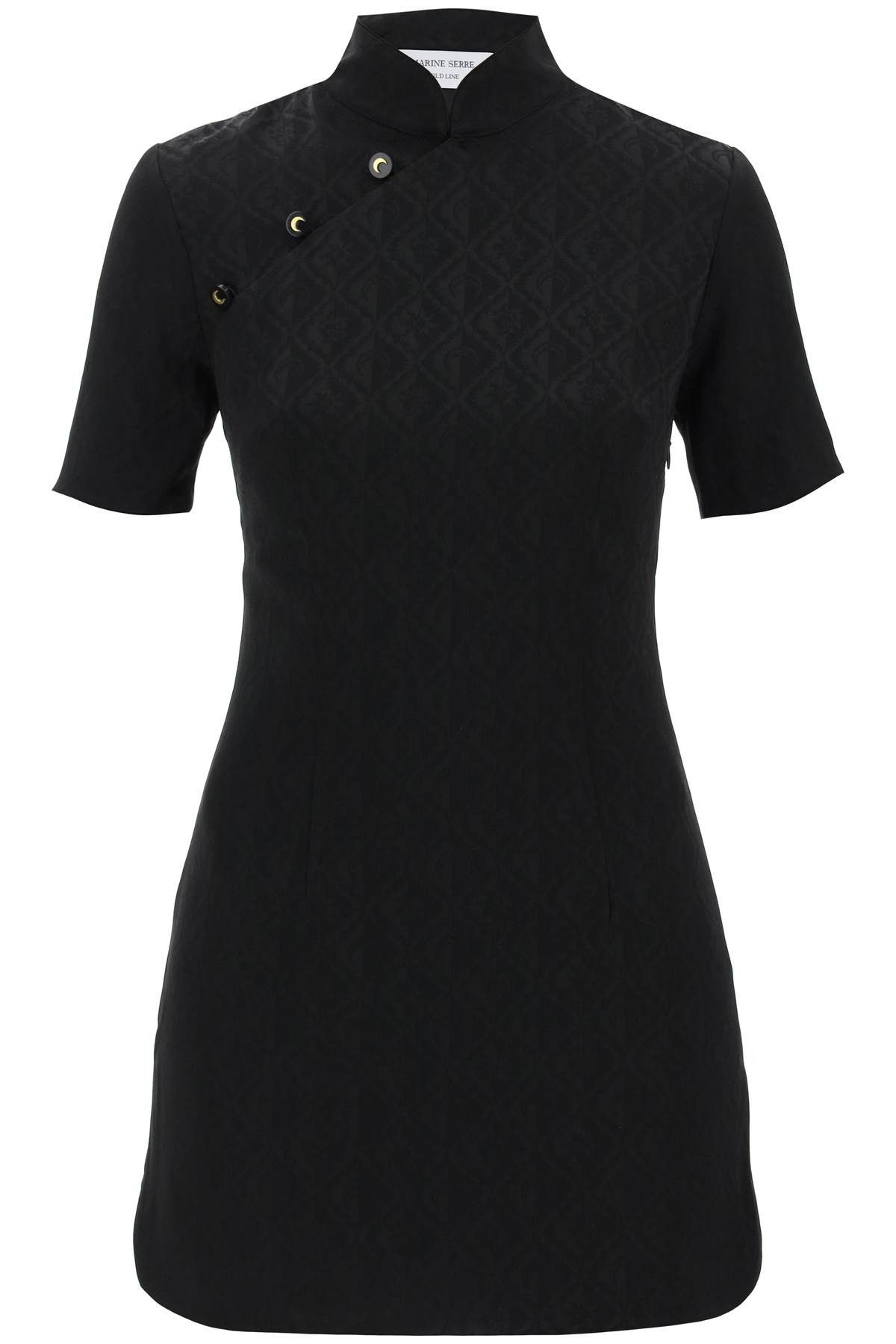 image of Marine Serre Moon Diamant Jacquard Mini Dress in Black, Women's (Size Medium)