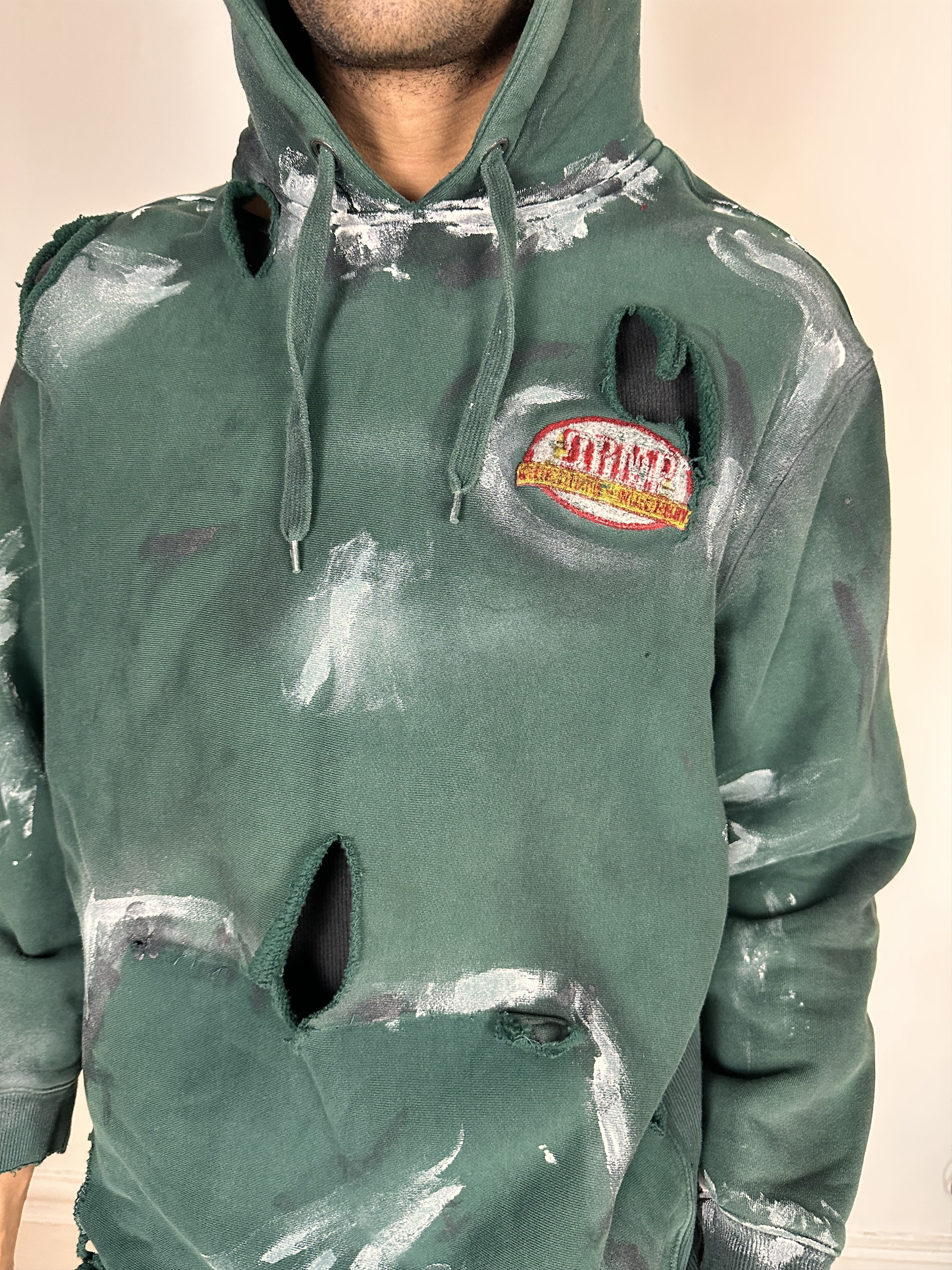 Other ASTROBOI* Green Oversized Painted Utility Hoody - Medium Size US M / EU 48-50 / 2 - 8 Thumbnail