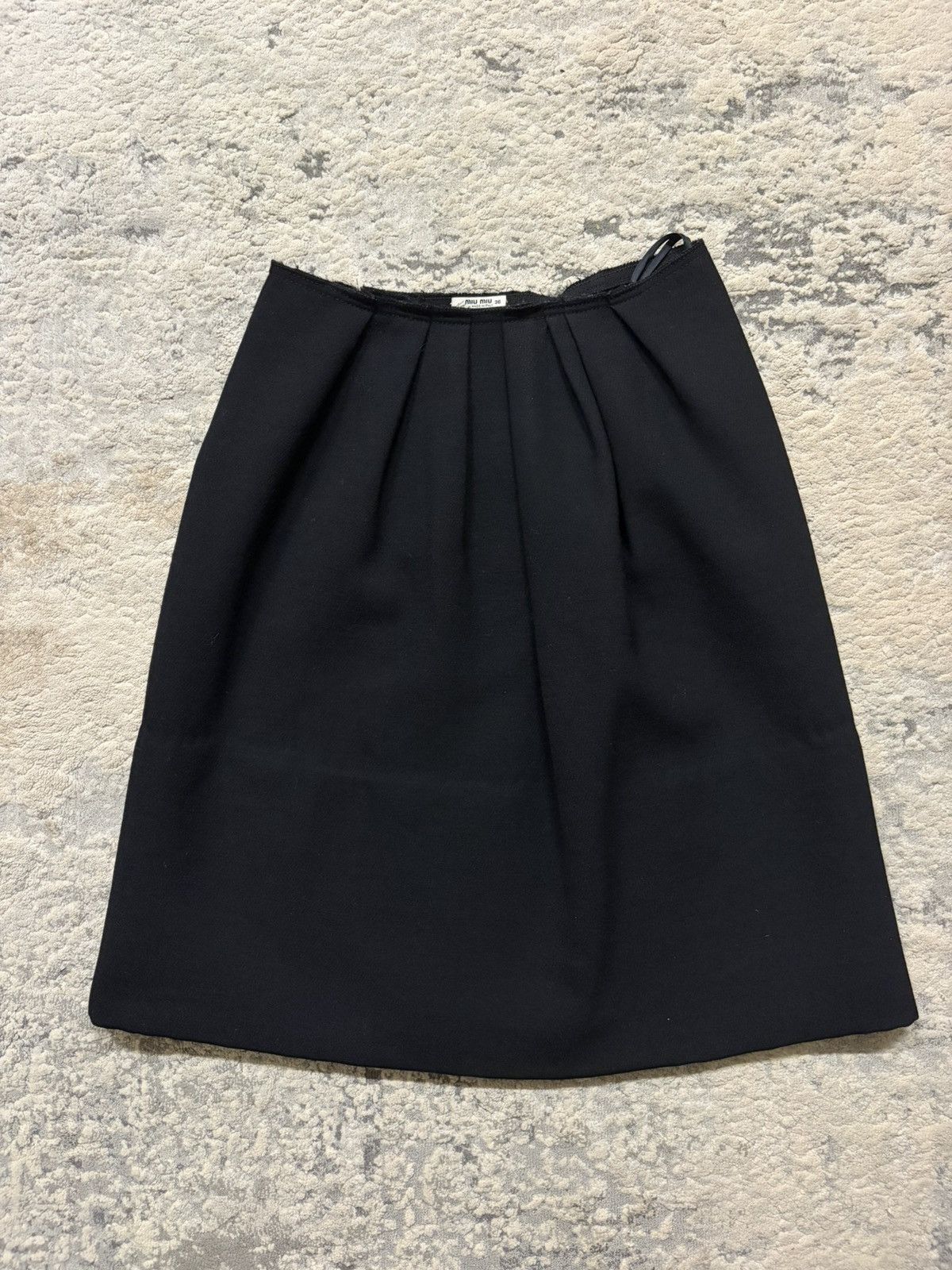 Miu Miu Miu Miu Black Wool Snap Button Skirt Size 25" / US 0 / IT 36 - 1 Thumbnail