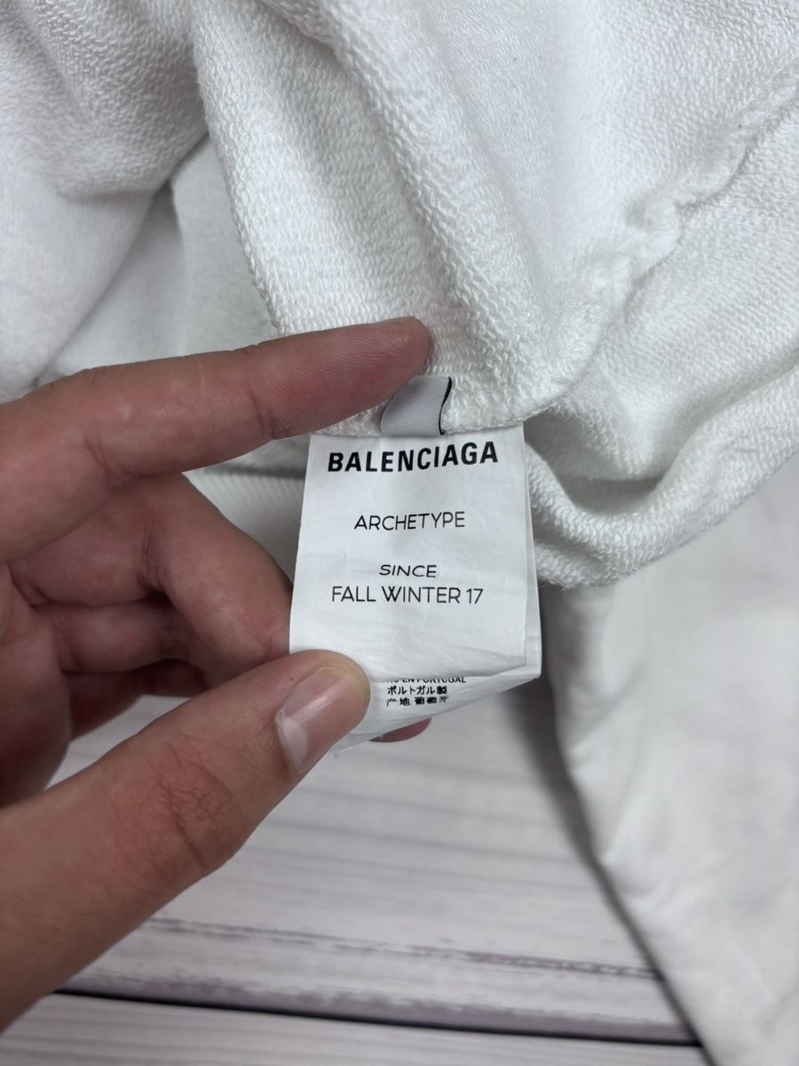 Balenciaga Balenciaga white logo hoodie ss2017 rare Size US S / EU 44-46 / 1 - 7 Thumbnail