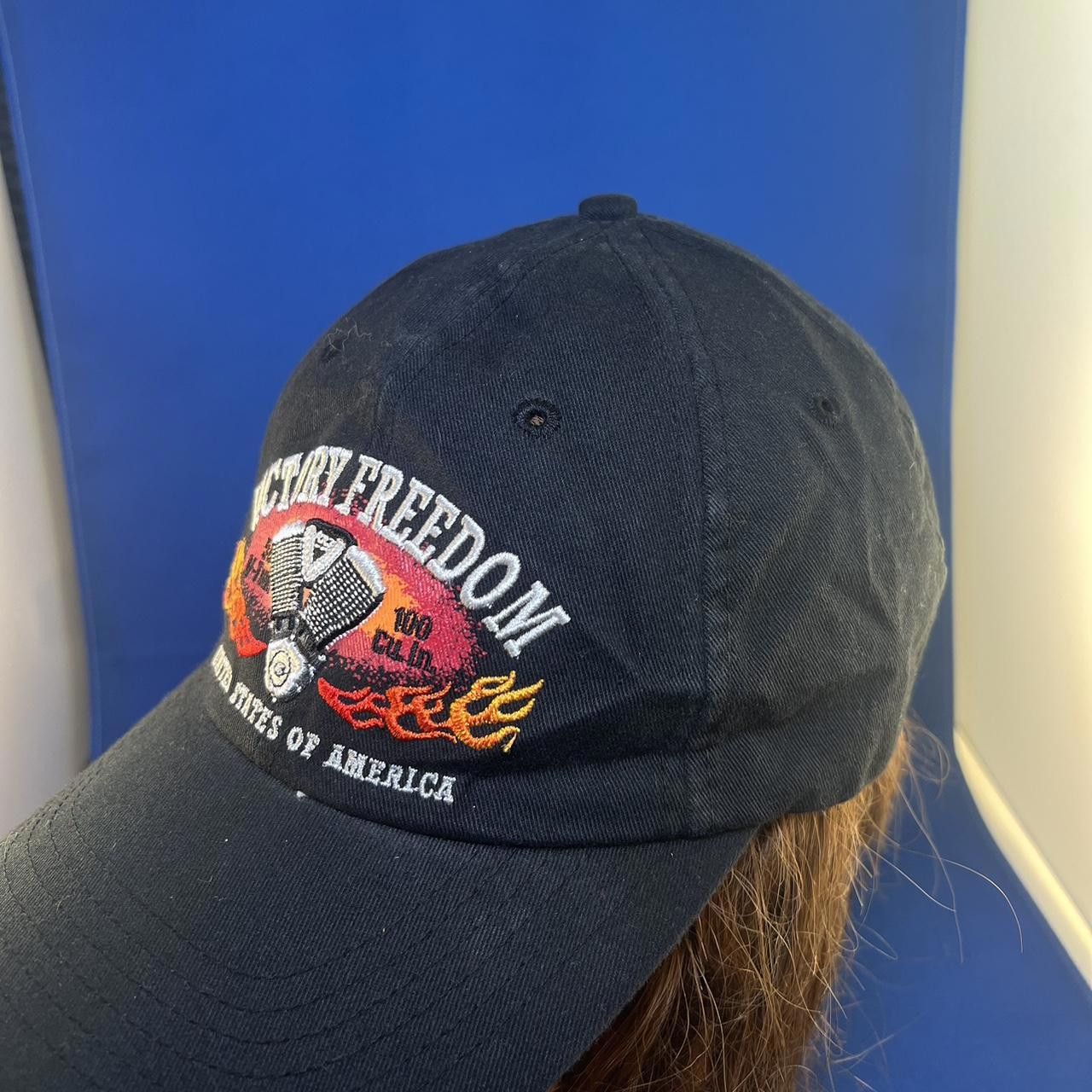 Designer Victory Freedom Black Cap - One Size Fits All Size ONE SIZE - 2 Thumbnail
