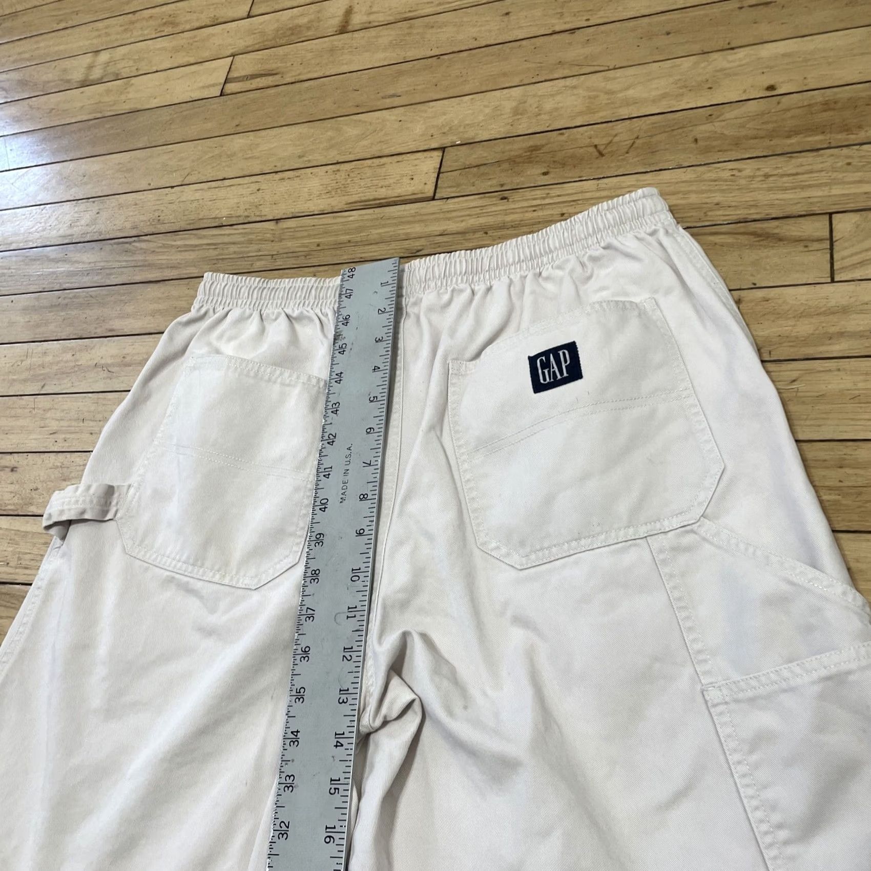 Gap GAP Carpenter Shorts Men L Drawstring Stretch Cream Utility Skate Workwear Grung Size US 33 - 6 Thumbnail