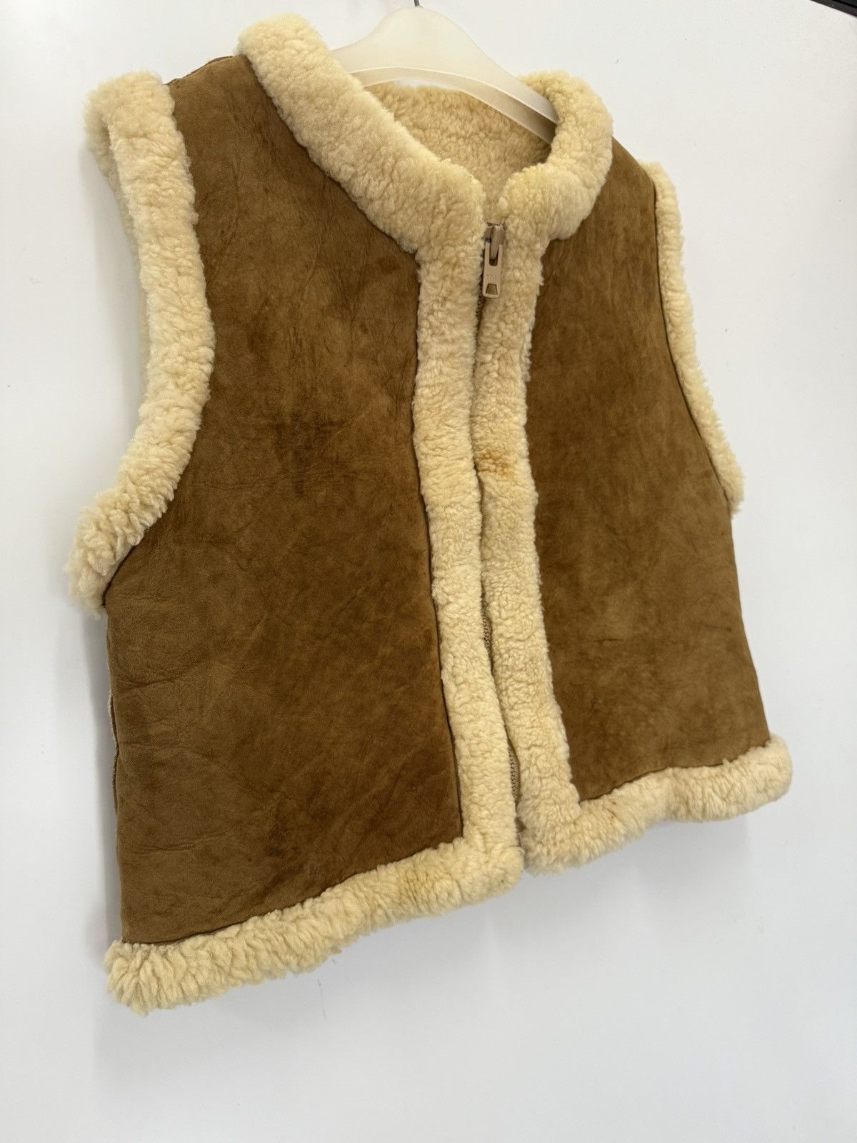 Leather 🔥 Vintage Japan Leather Sheepskin winter Vest - 40 Size S / US 4 / IT 40 - 3 Thumbnail