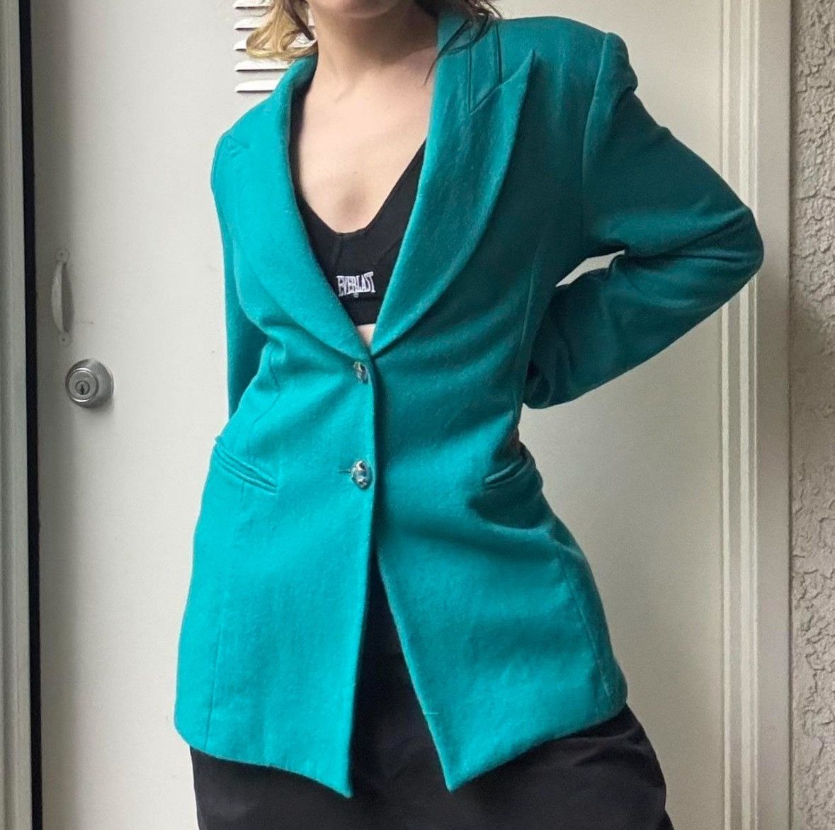 Jean Paul Gaultier VTG TURQUOISE OFFICE SIREN POWER BLAZER Size M / US 6-8 / IT 42-44 - 7 Thumbnail