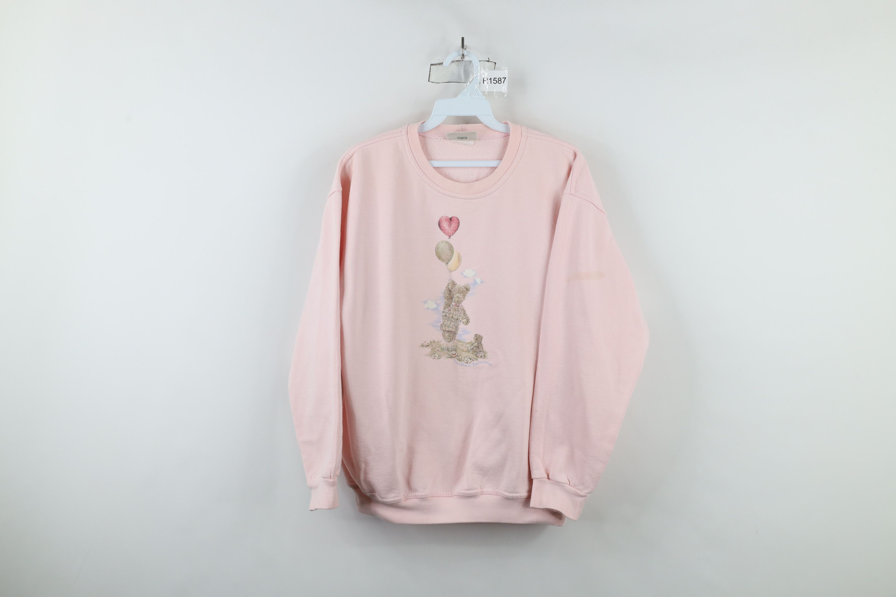 Vintage Vintage 90s Streetwear Balloon Teddy Bear Sweatshirt Size L / US 10 / IT 46 - 1 Thumbnail