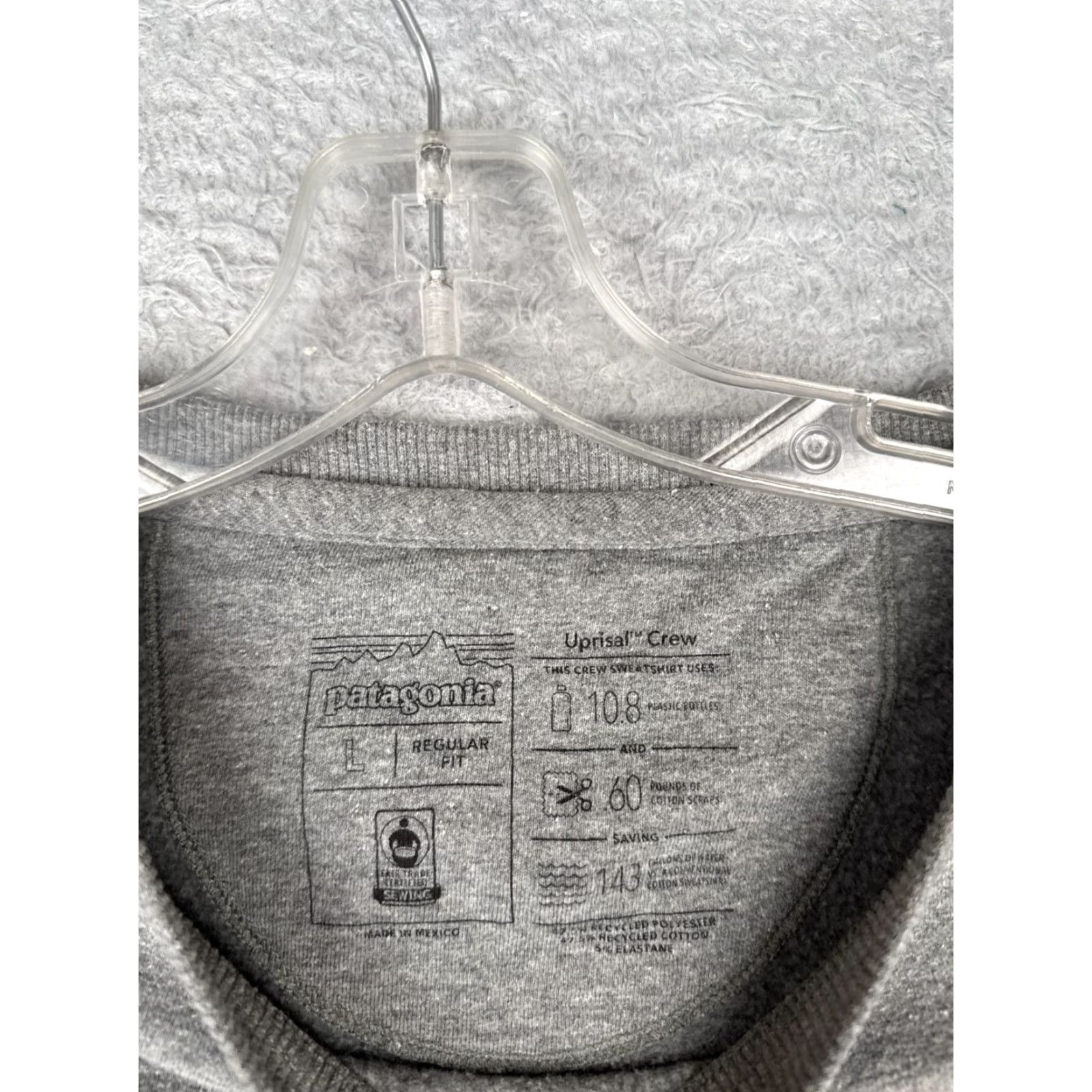 Patagonia Patagonia Sweatshirt Hoodie Womens Large Gray Crew Neck Teardrop Live Simply Camp Logo Pockets 3-Season Fleece Size L / US 10 / IT 46 - 7 Thumbnail