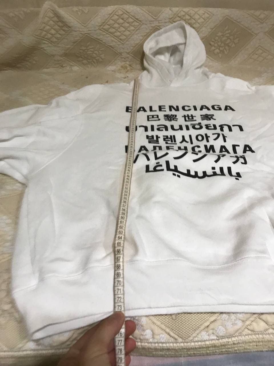 Balenciaga 🔥 Balenciaga Languages Logo Oversized Hoodie Pullover Size US XXS / EU 40 - 15 Thumbnail