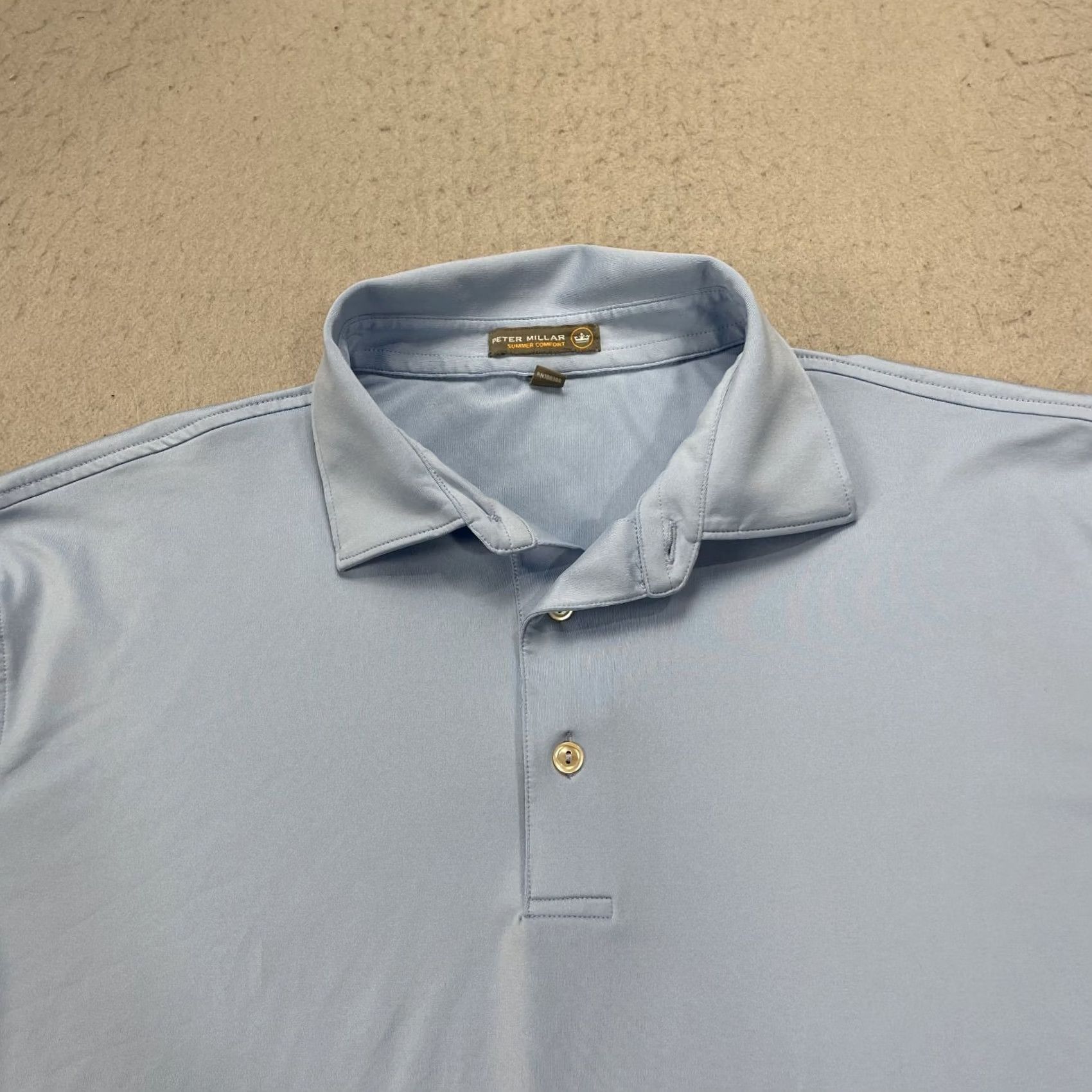 Peter Millar Peter Millar Polo Shirt Mens Large Solid Blue Summer Golf Crown Sport Logo Collection Size US M / EU 48-50 / 2 - 2 Thumbnail