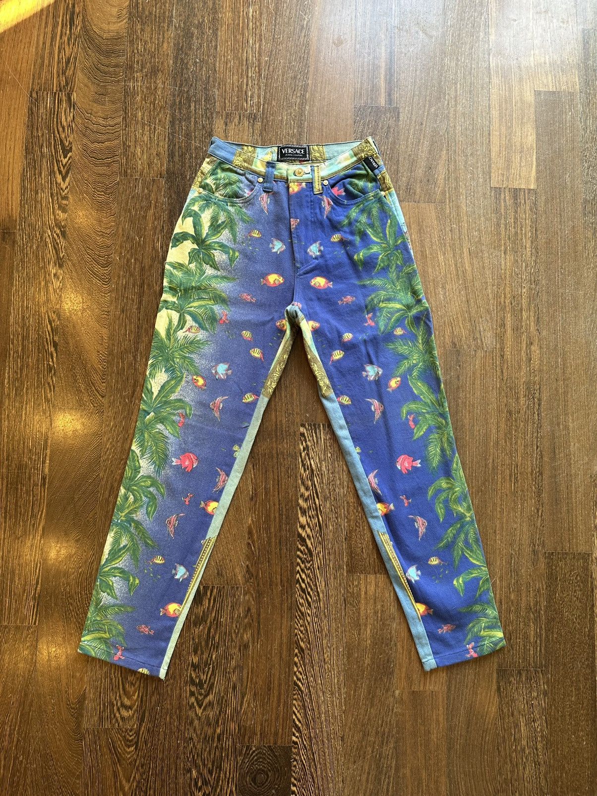 Versace Versace Jeans Couture Vintage Printed Denim Size 30" / US 8 / IT 44 - 1 Thumbnail